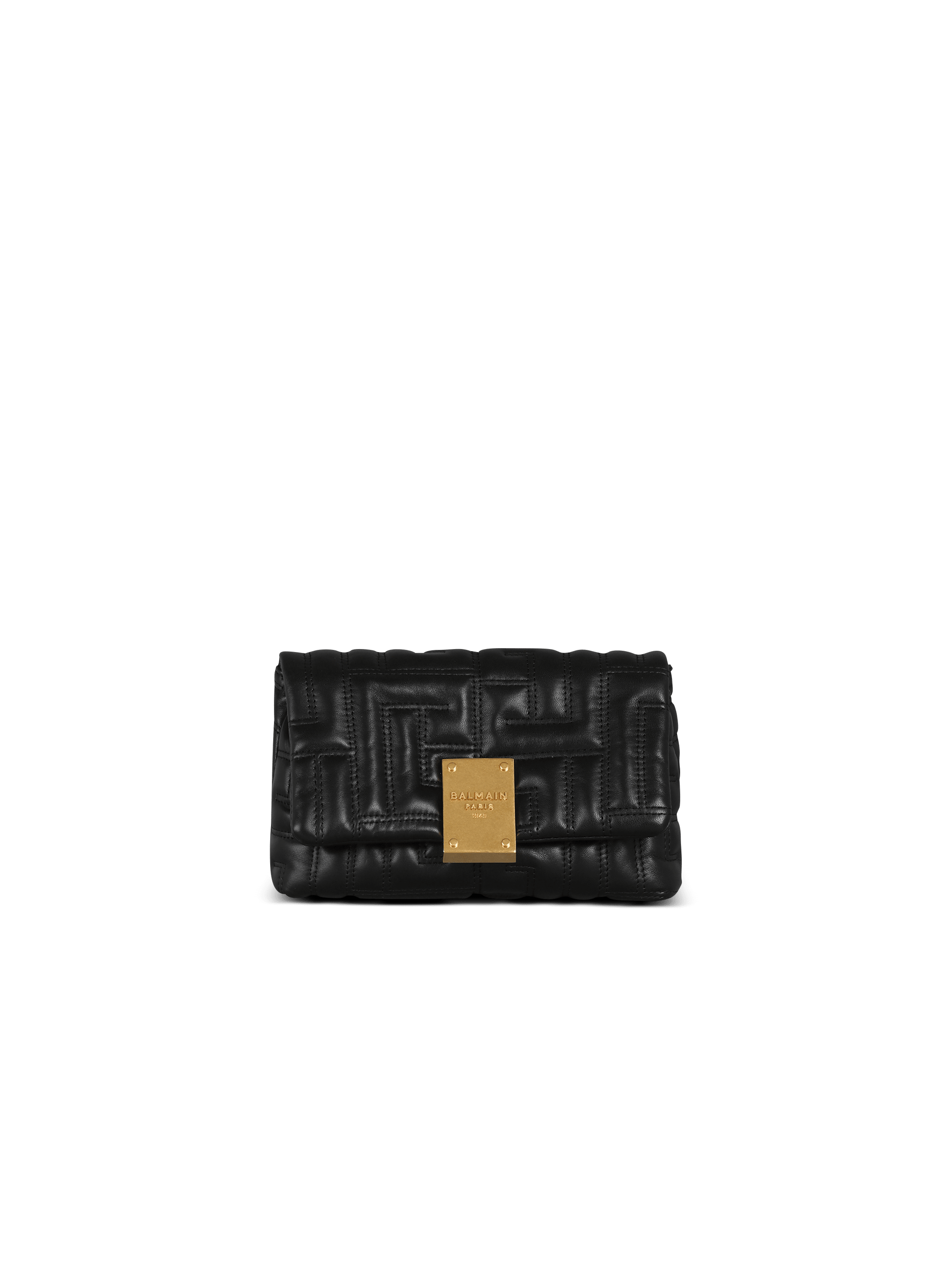 Balmain 1945 Quilted Soft Leather Shoulder Bag