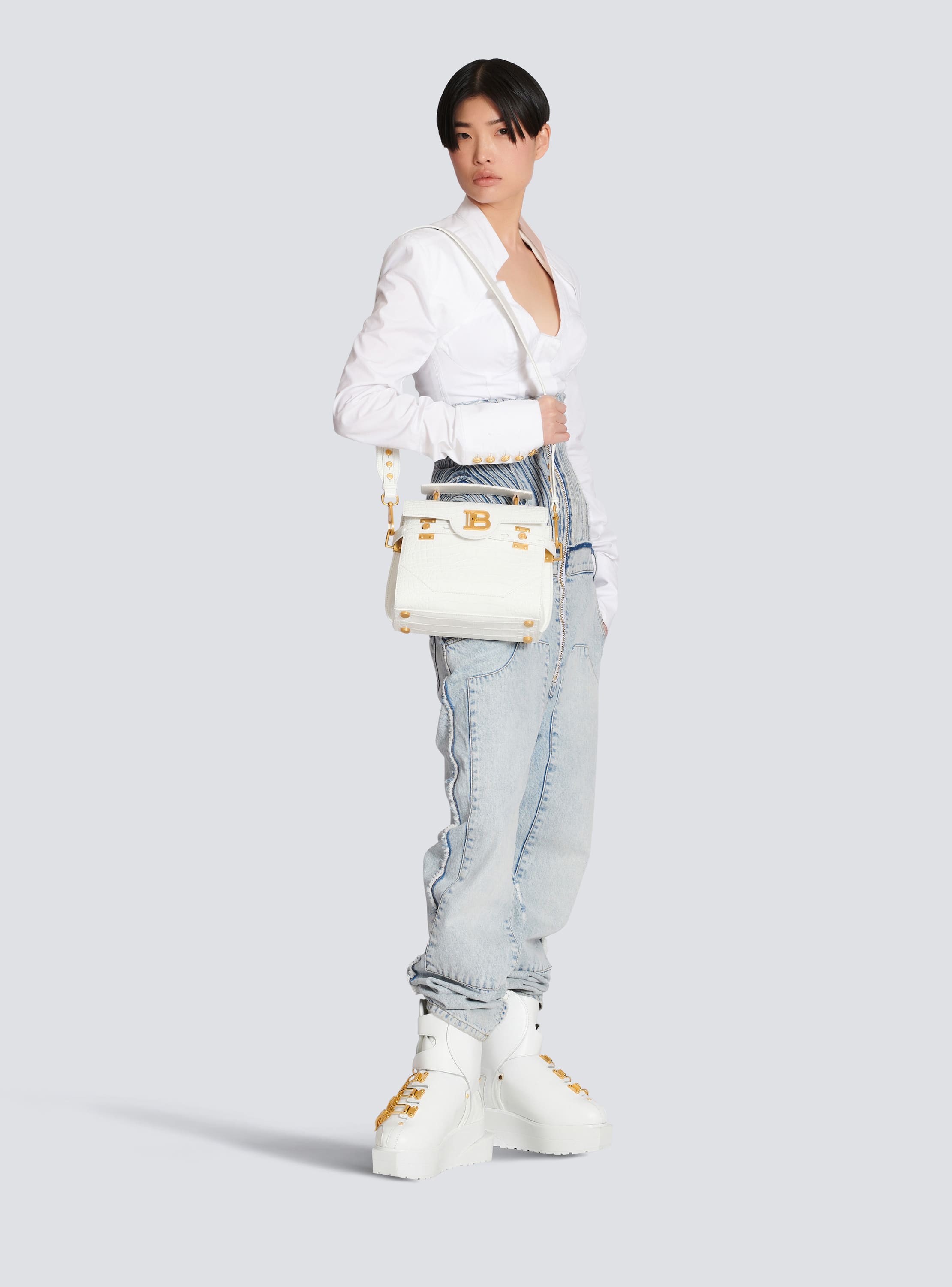 Balmain White B-Buzz Mini Bag