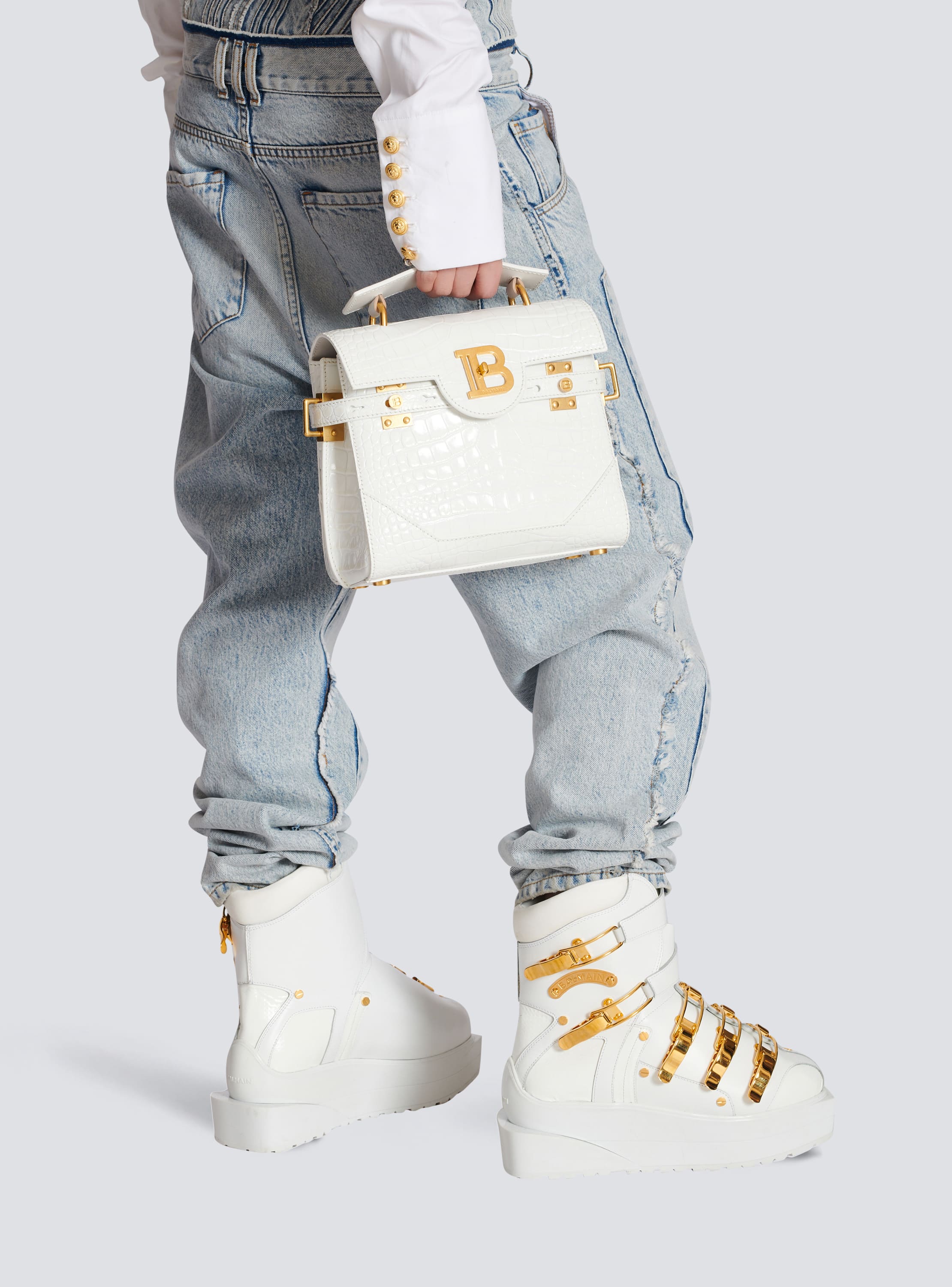 Balmain B-Buzz 23 crocodile-embossed Tote Bag - Farfetch