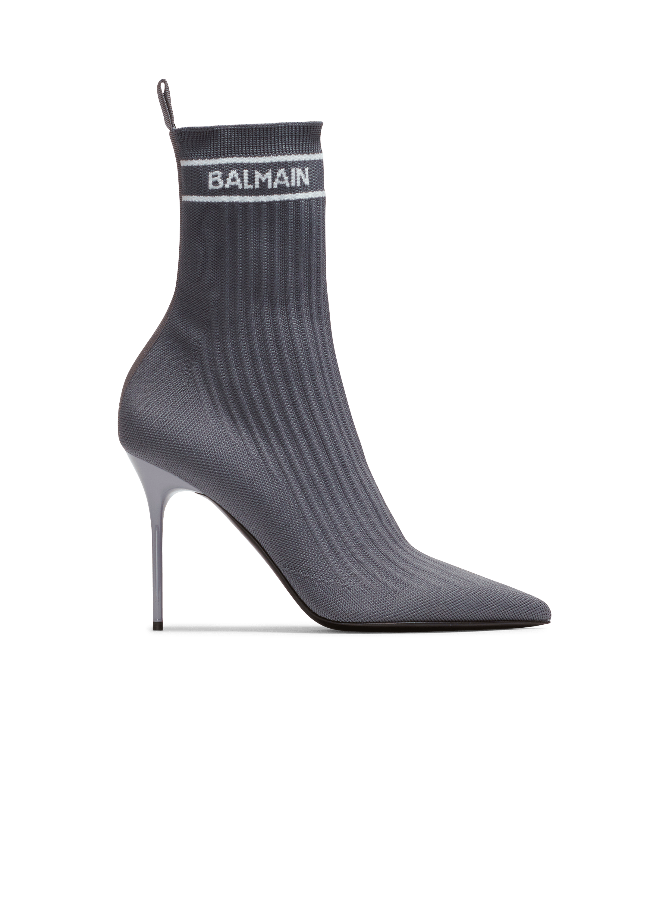 Skye stretch knit ankle boots, grey, hi-res