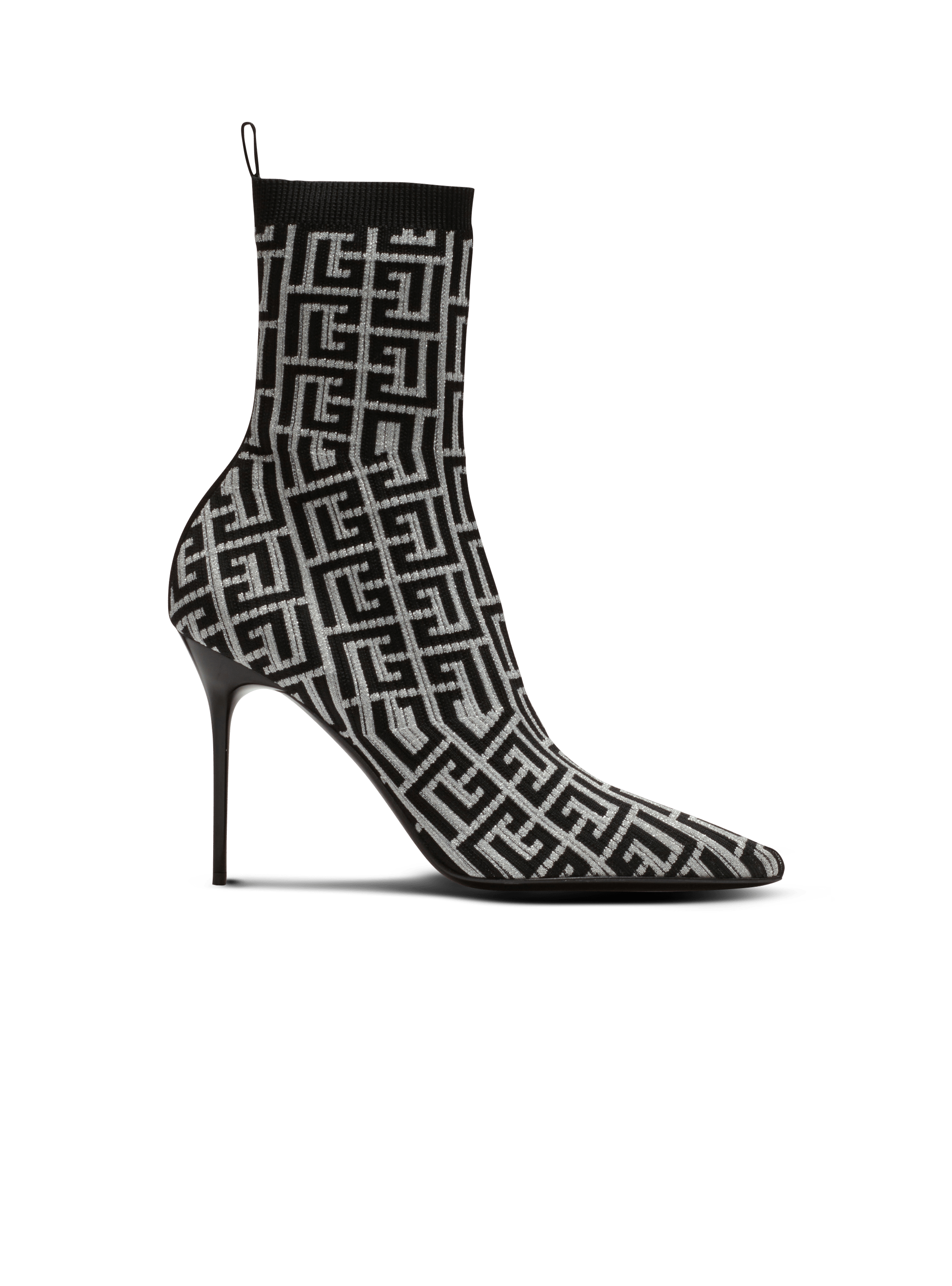 Skye stretch knit ankle boots with Balmain monogram