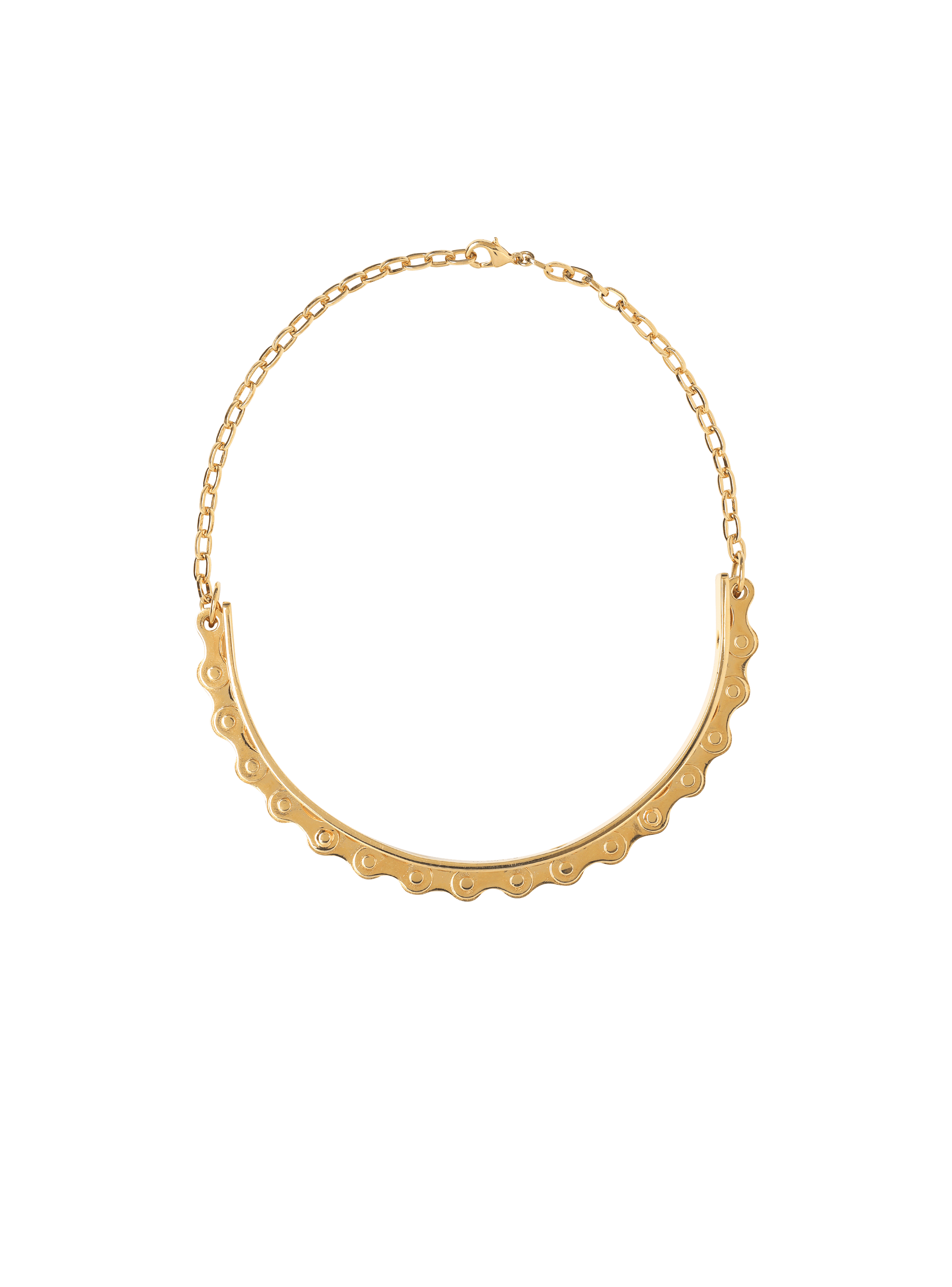Brass biker chain necklace