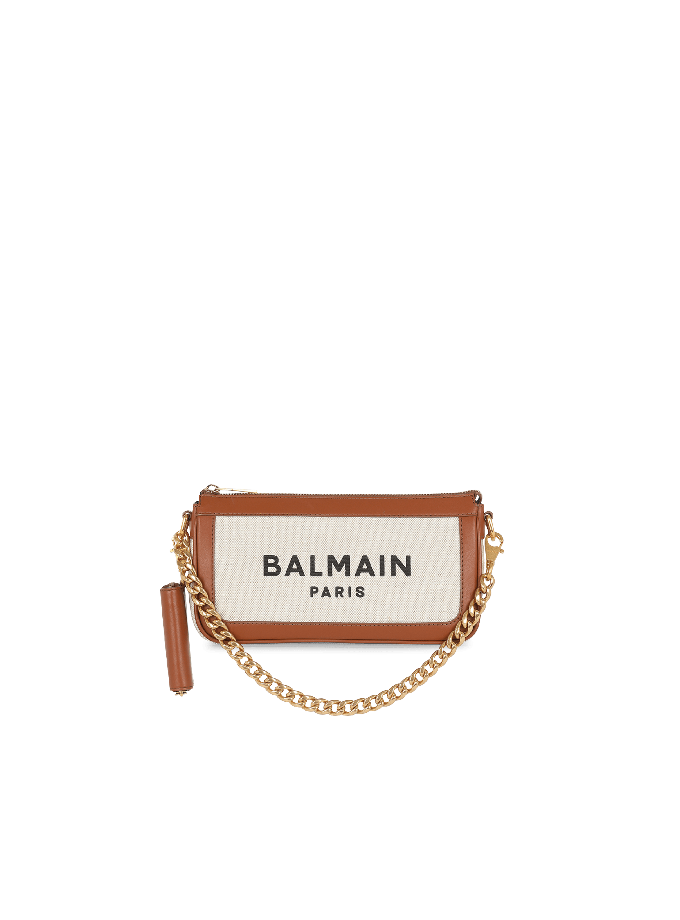 Canvas B-Army clutch bag with leather panels