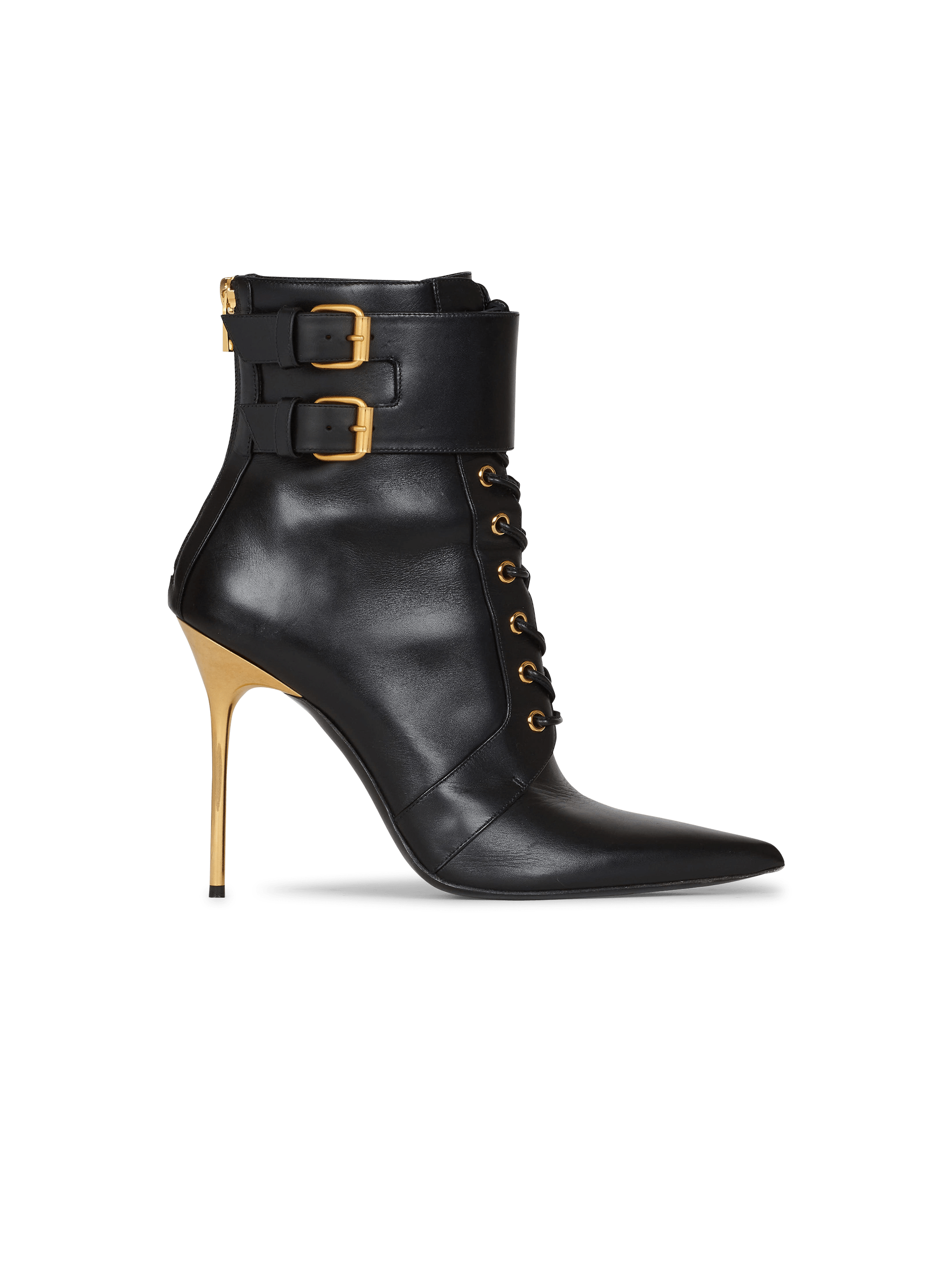 Uria leather ankle boots, black, hi-res