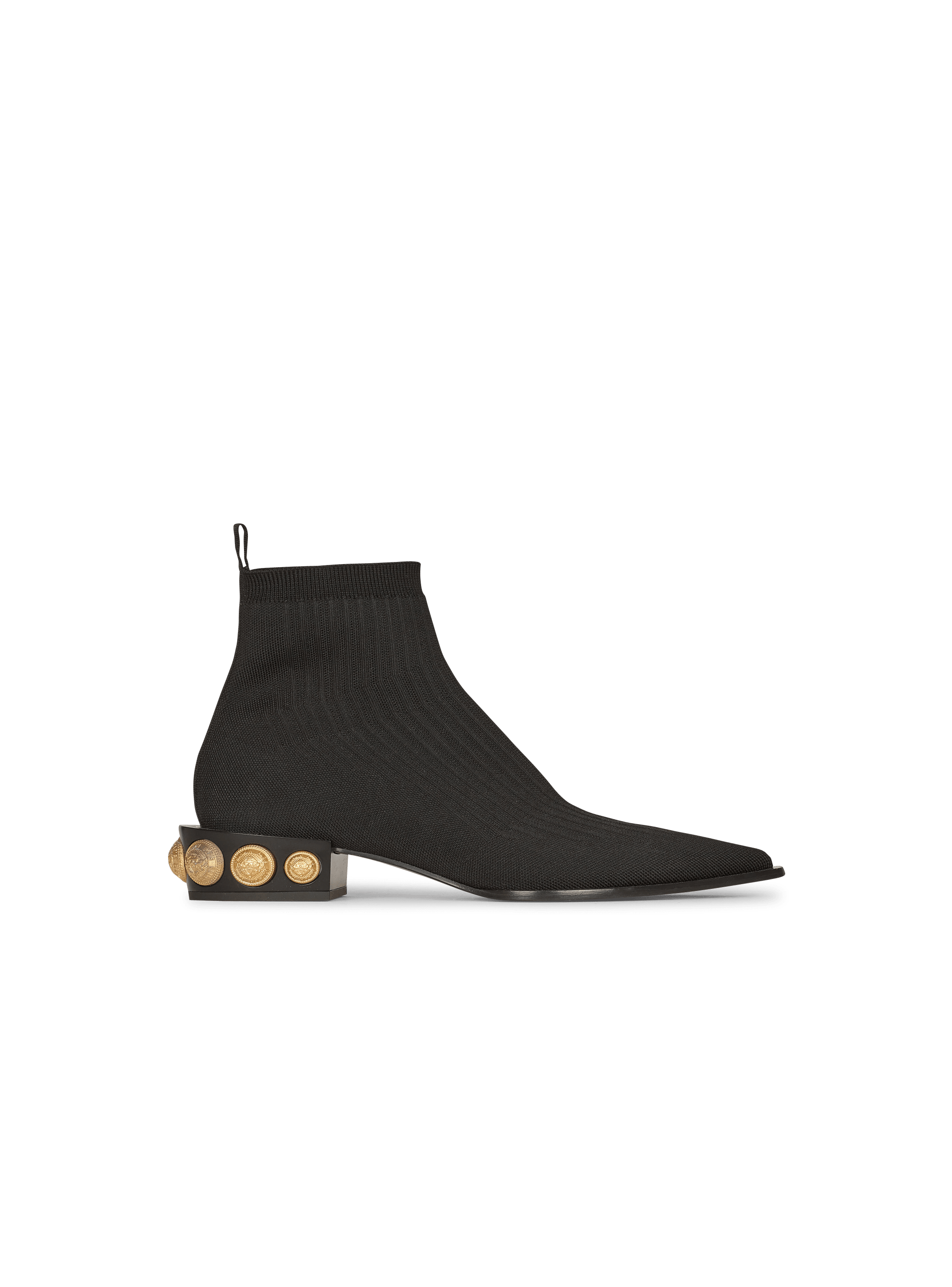 Stretch knit Coin ankle boots black - Women | BALMAIN