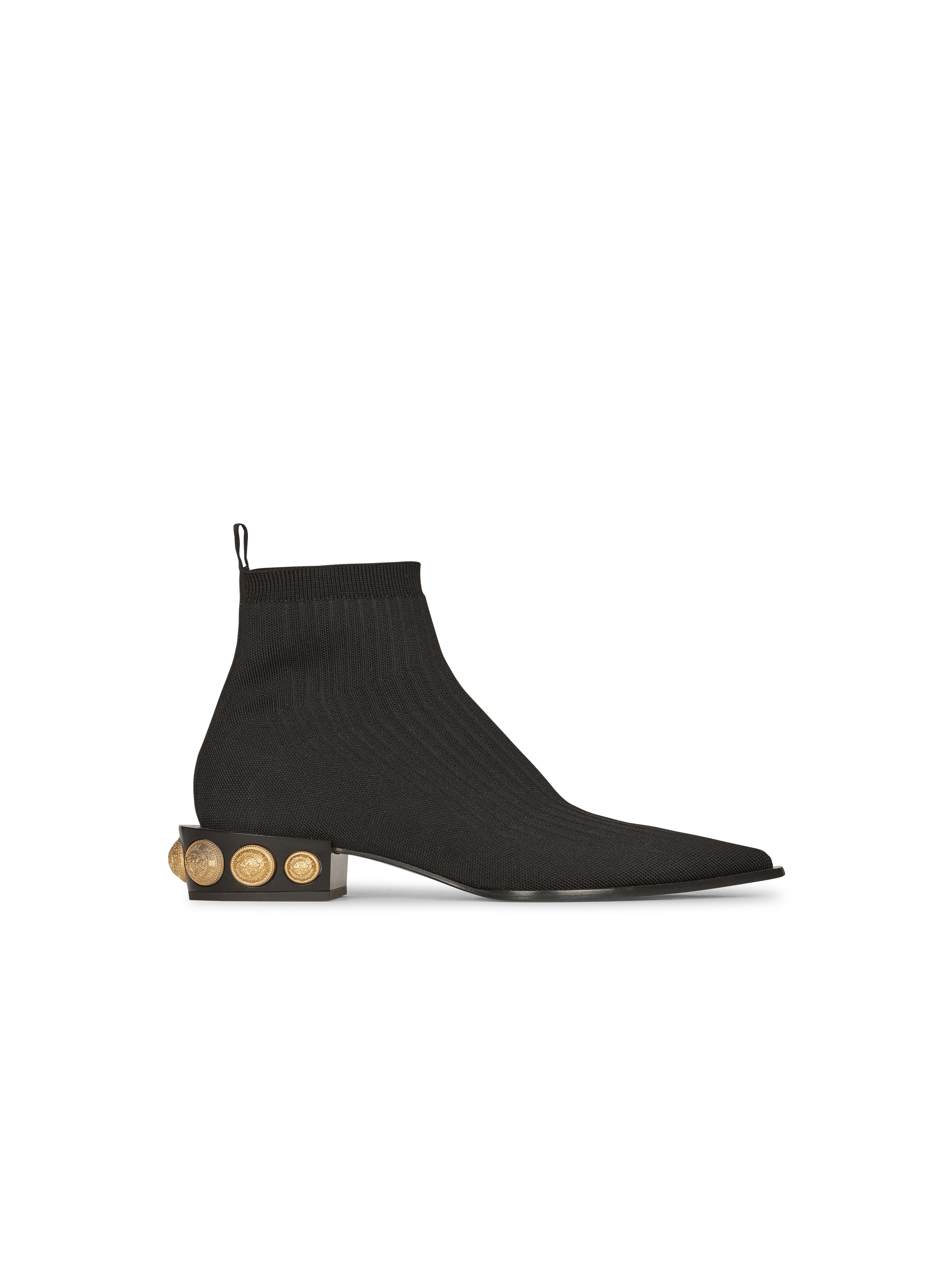 Stretch knit Coin ankle boots