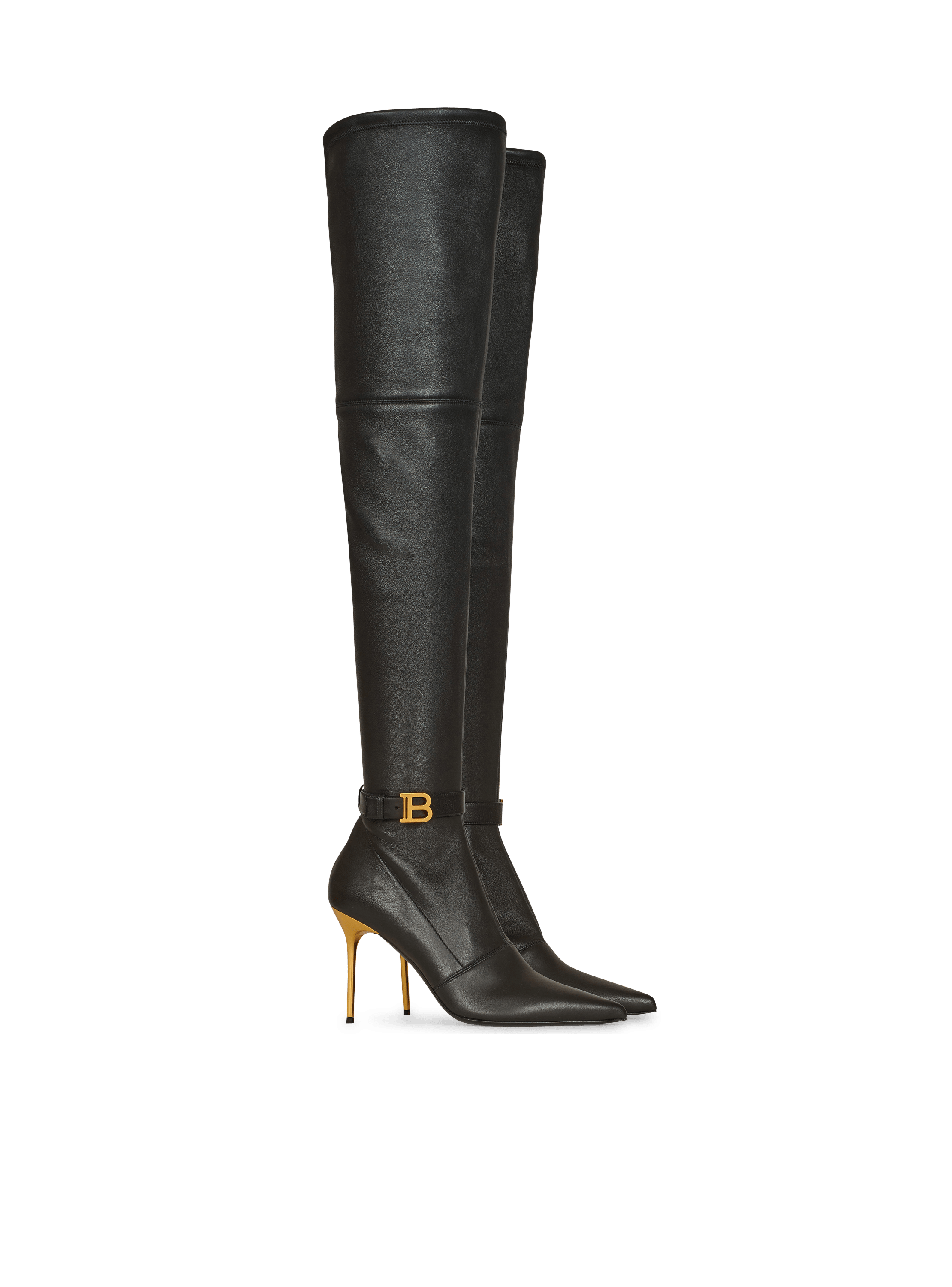 Stretch fabric clearance thigh high boots