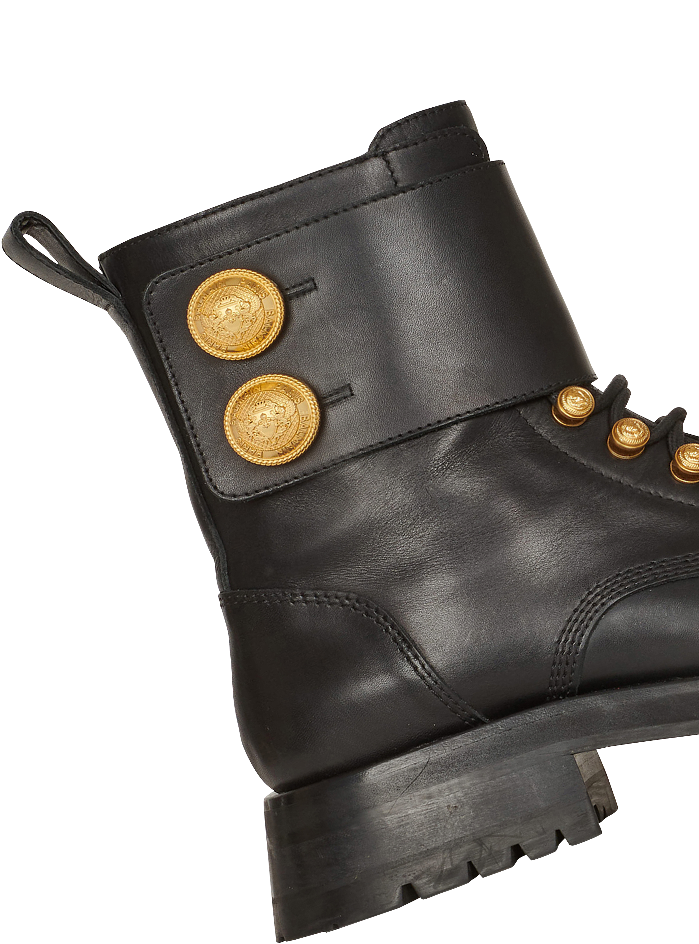 Ranger Army leather ankle boots black - Women | BALMAIN