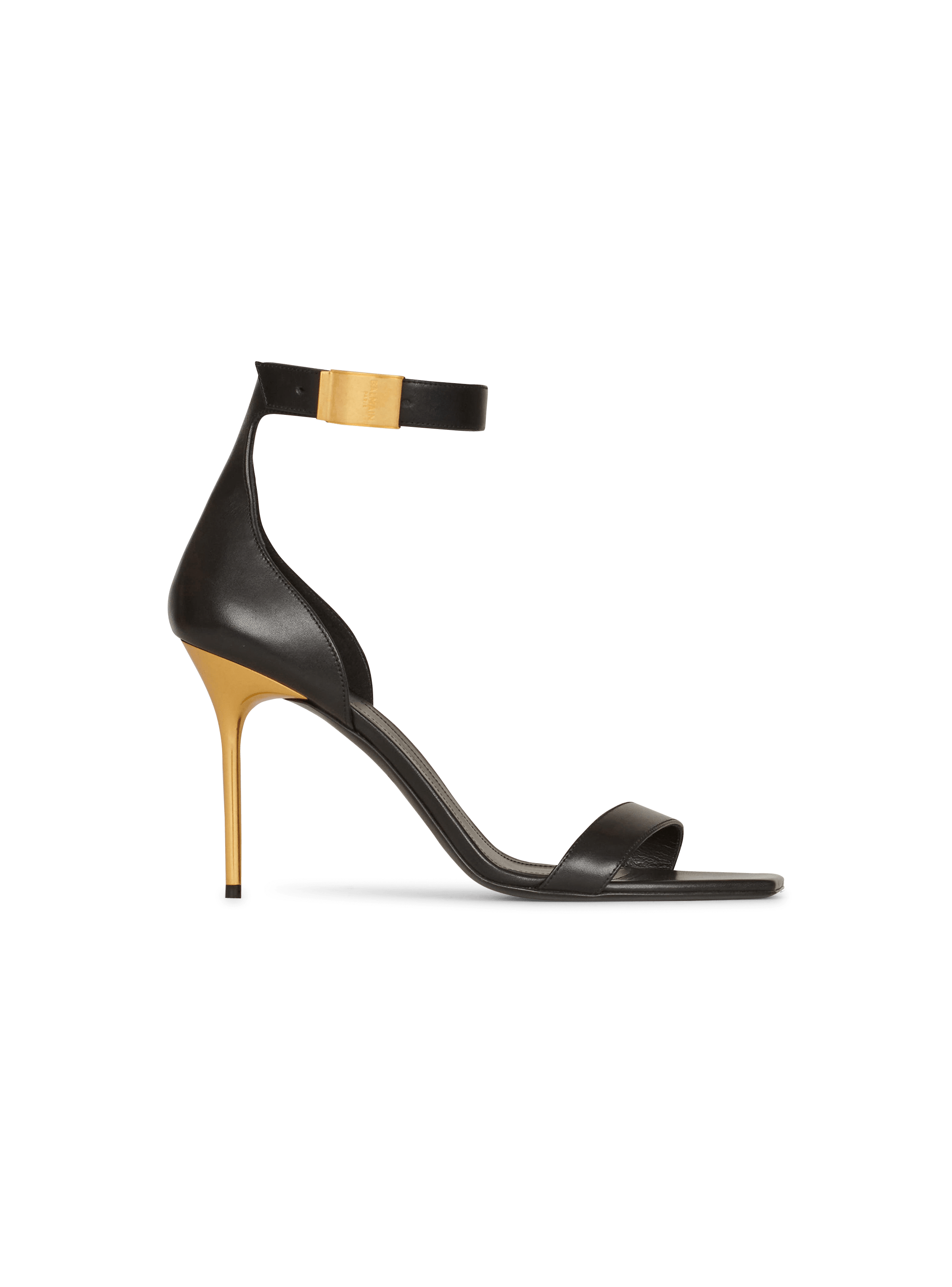 Sandales Uma en cuir noir Femme BALMAIN