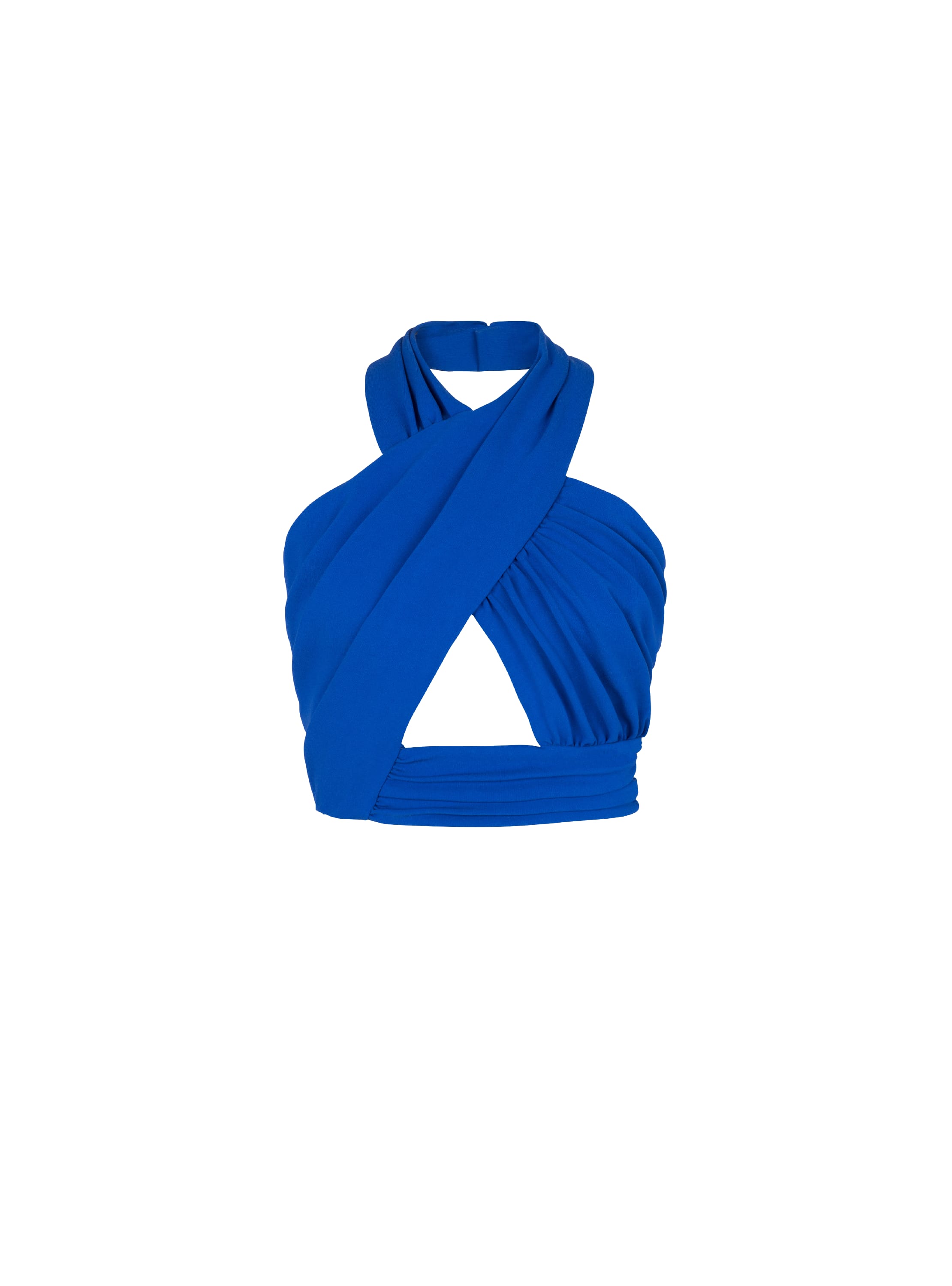 Balmain Draped jersey crop top | Thumbnail 9 Balmain Draped jersey crop top | Thumbnail 9