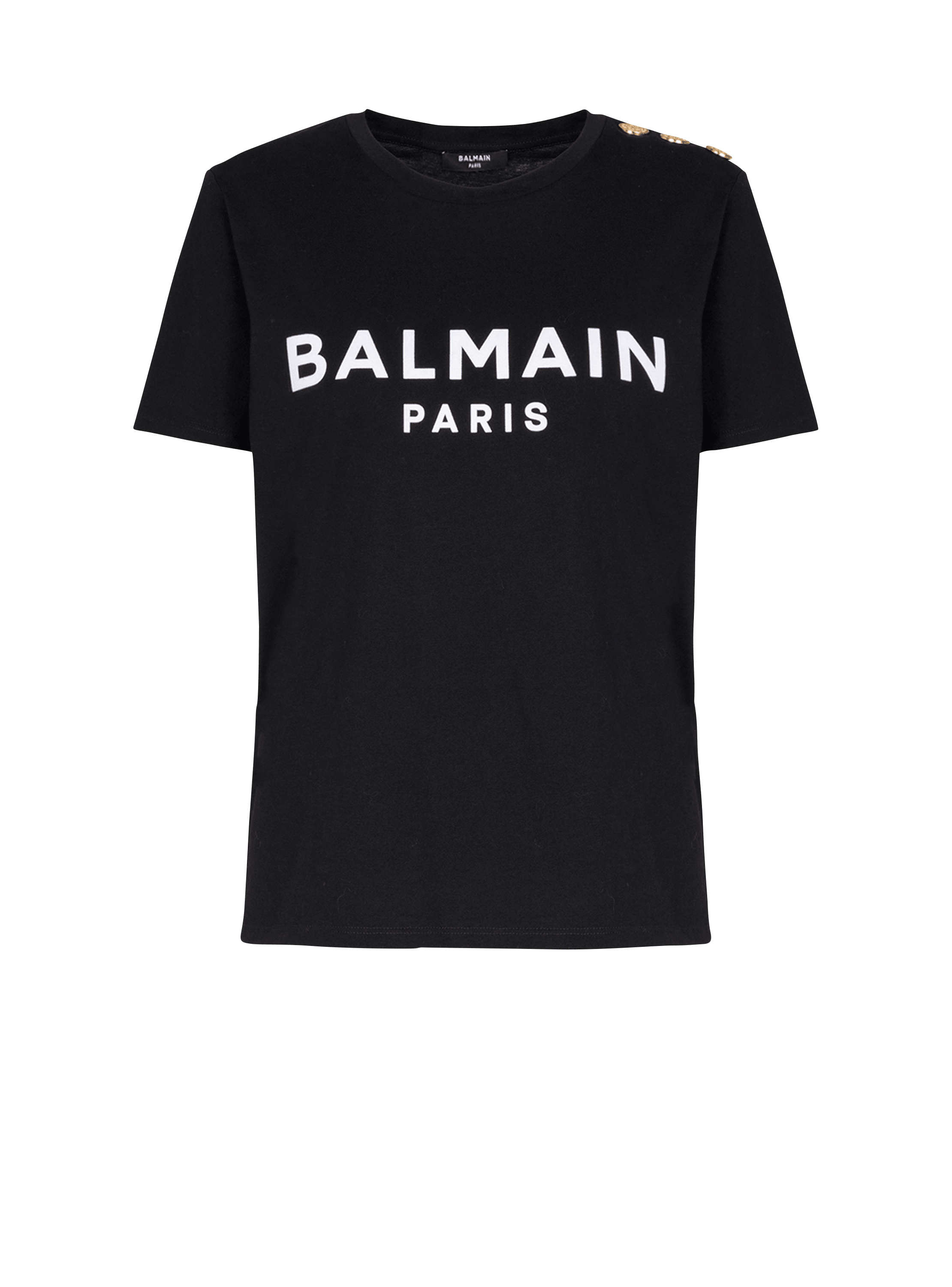 Balmain Women's Black - T-Shirt With Paris Print