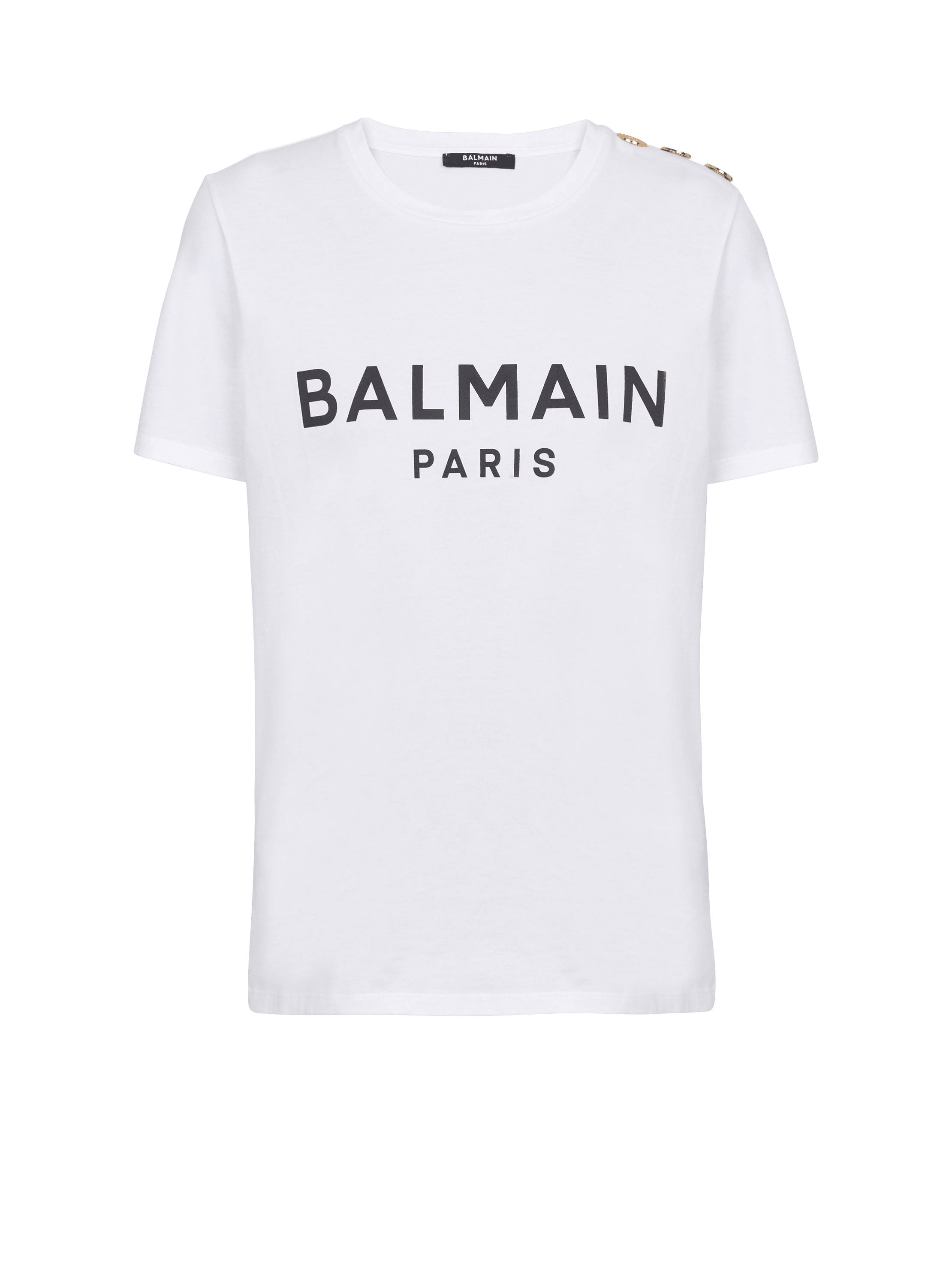 Balmain Women's White - T-Shirt With Paris Print