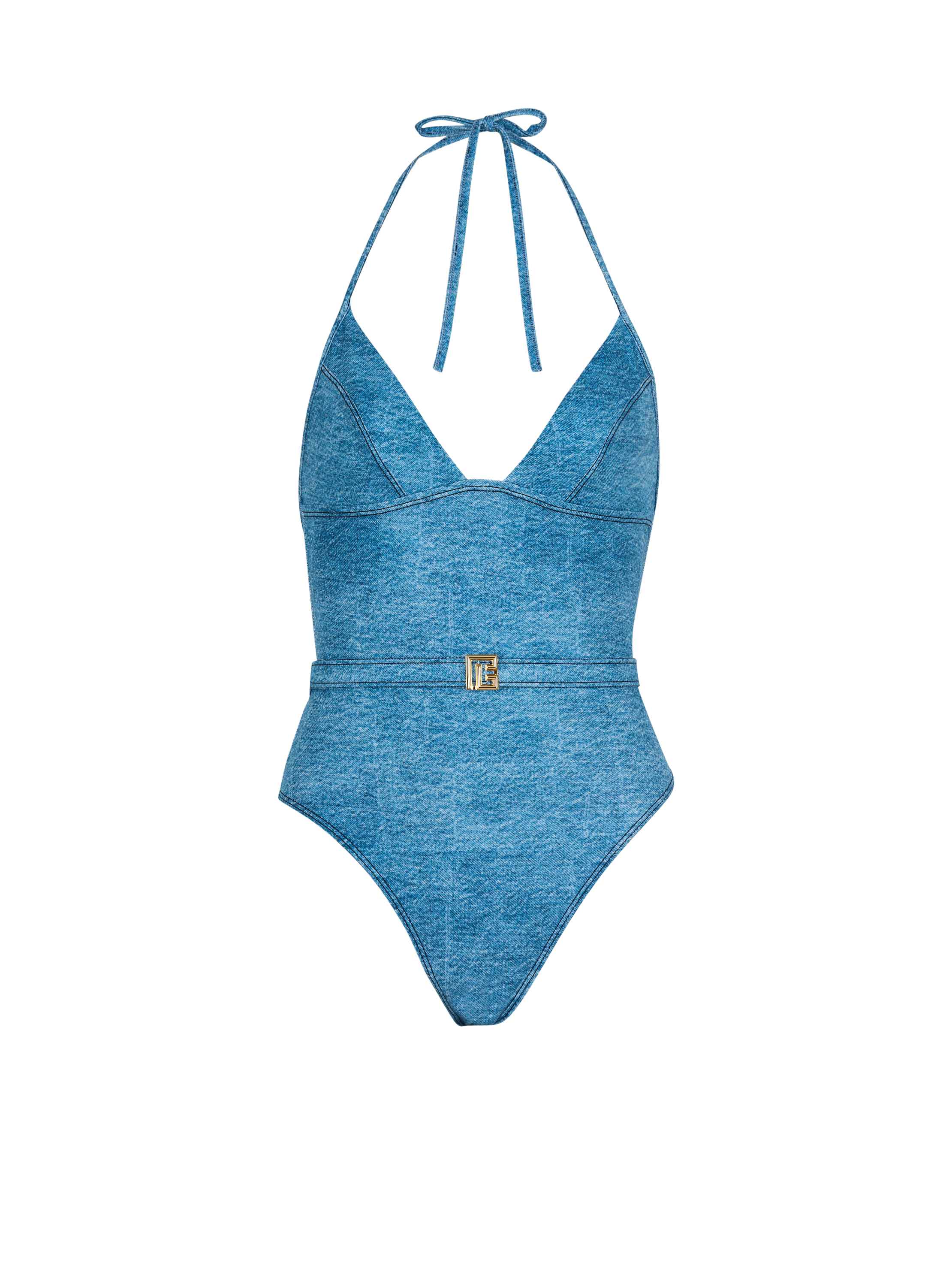 Balmain Denim one-piece swimsuit