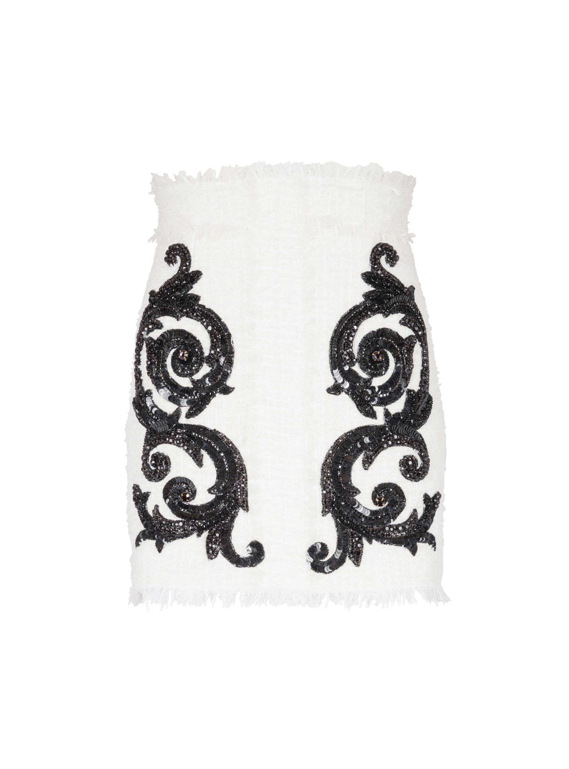 Balmain Women's White - Baroque Tweed Skirt