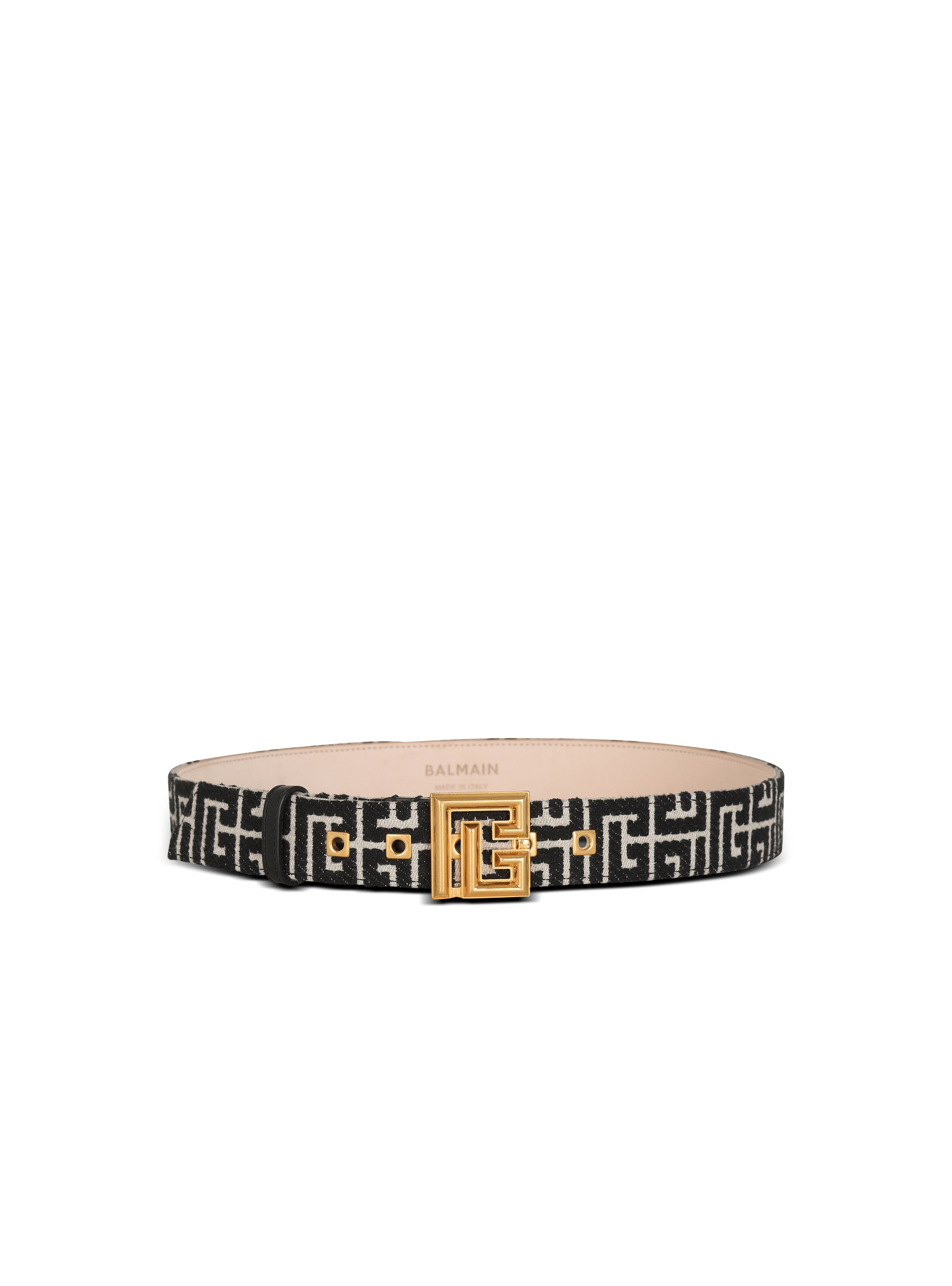 Balmain Women's Black - Pb Belt In Monogrammed Jacquard