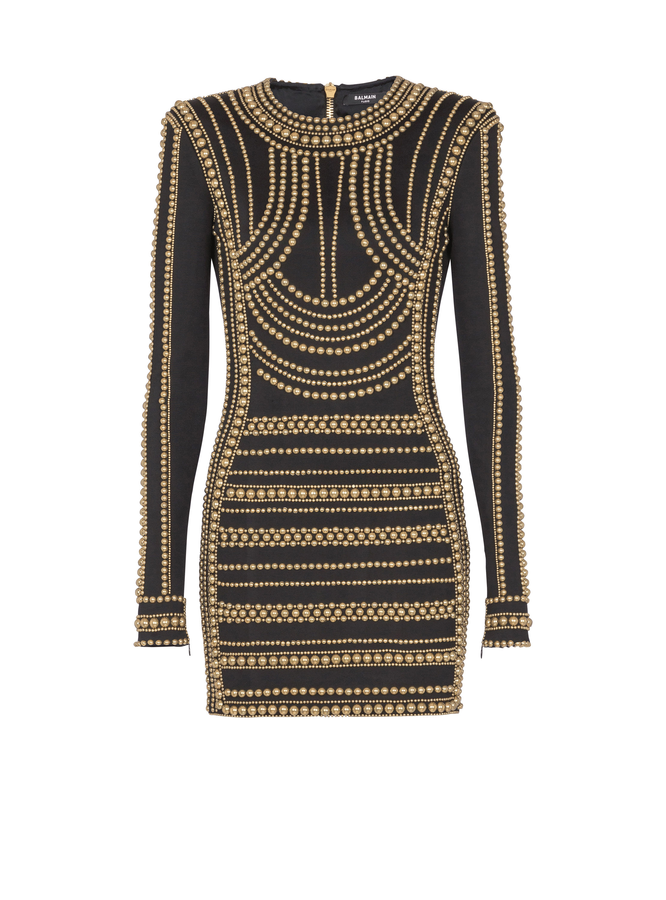 Balmain Women's Gold - Short Bead-Embroidered Dress