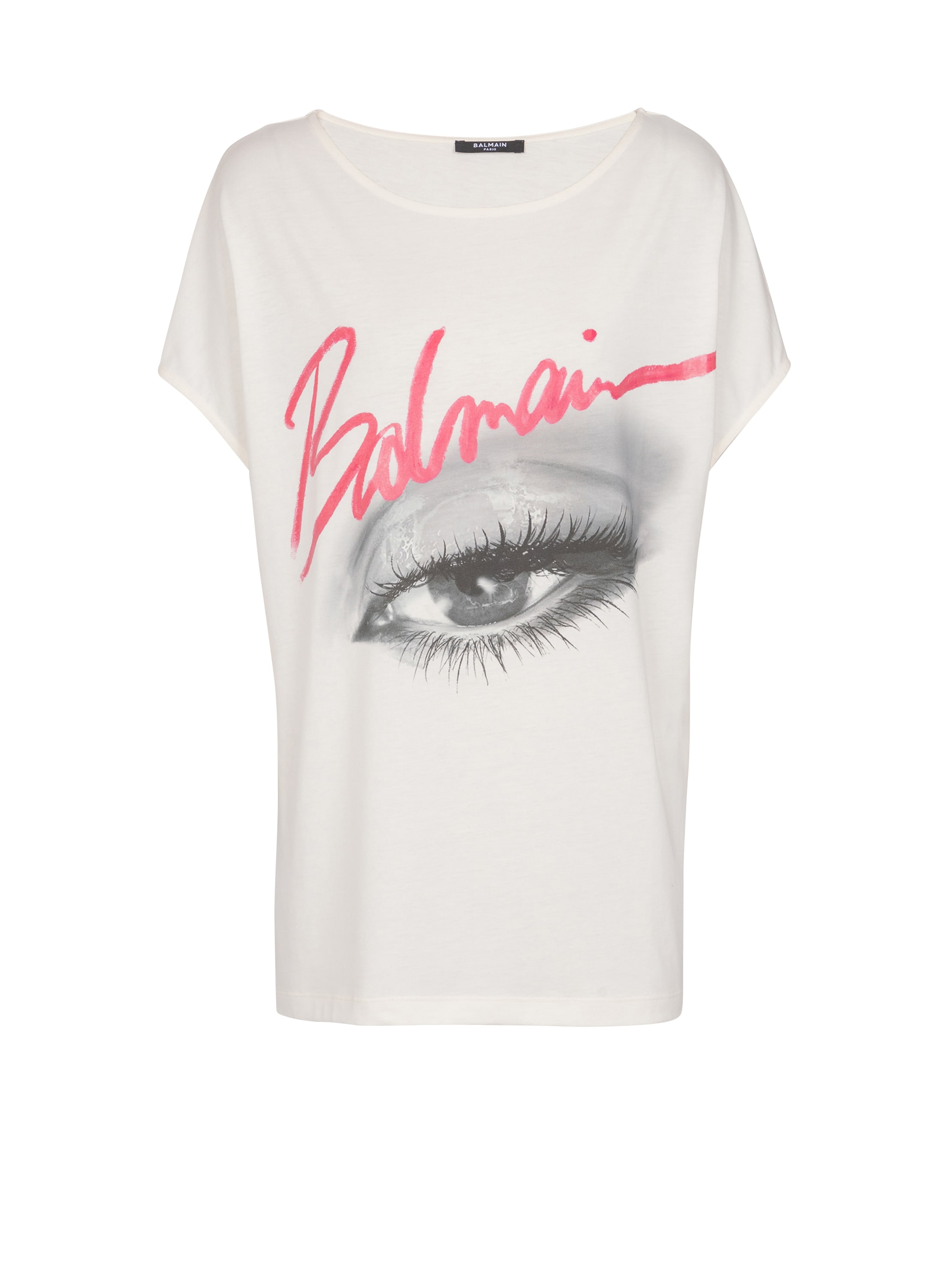 Balmain Eye Print Top In White
