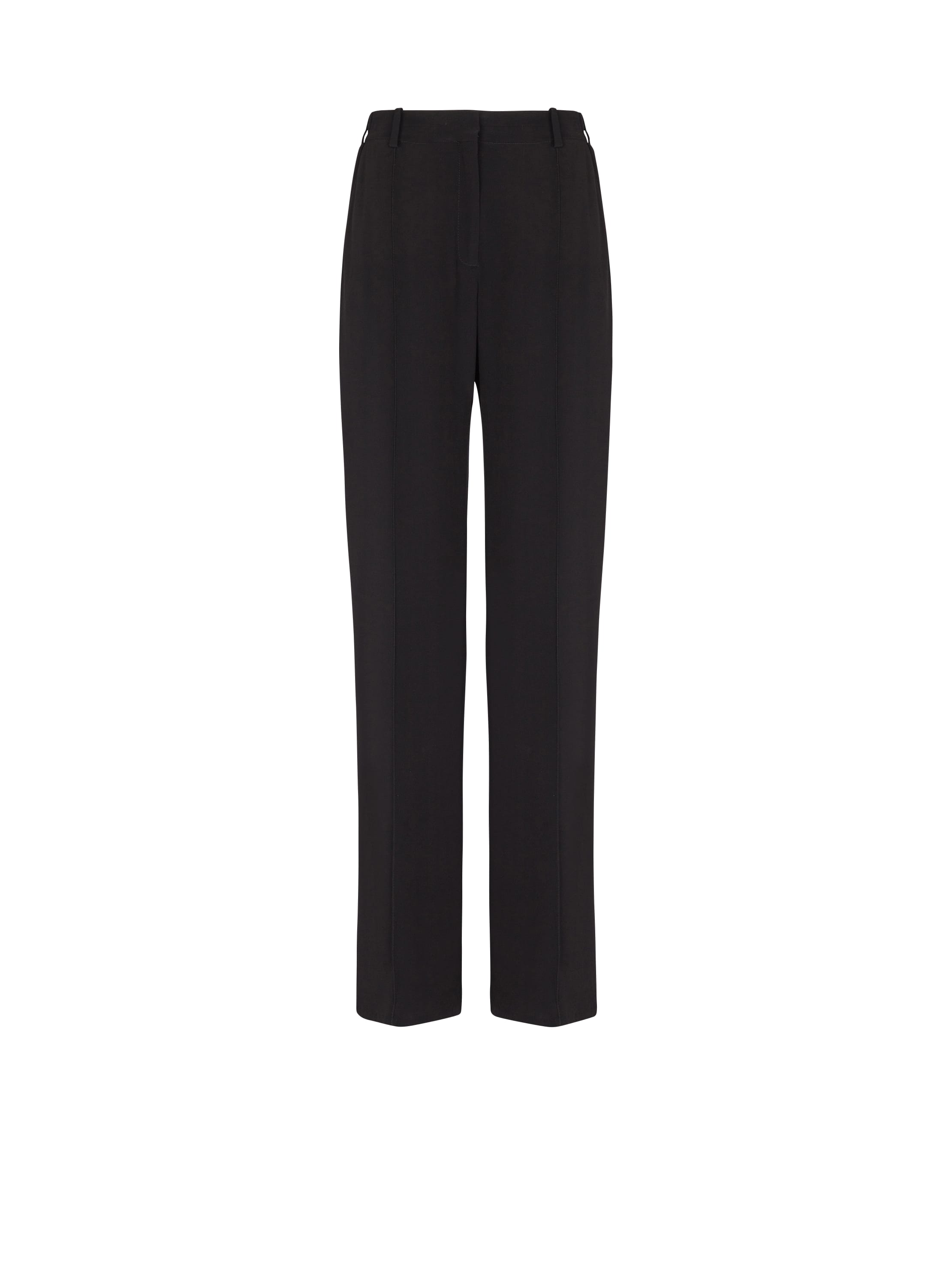 Balmain Crepe Straight-leg Tailored Trousers In Black
