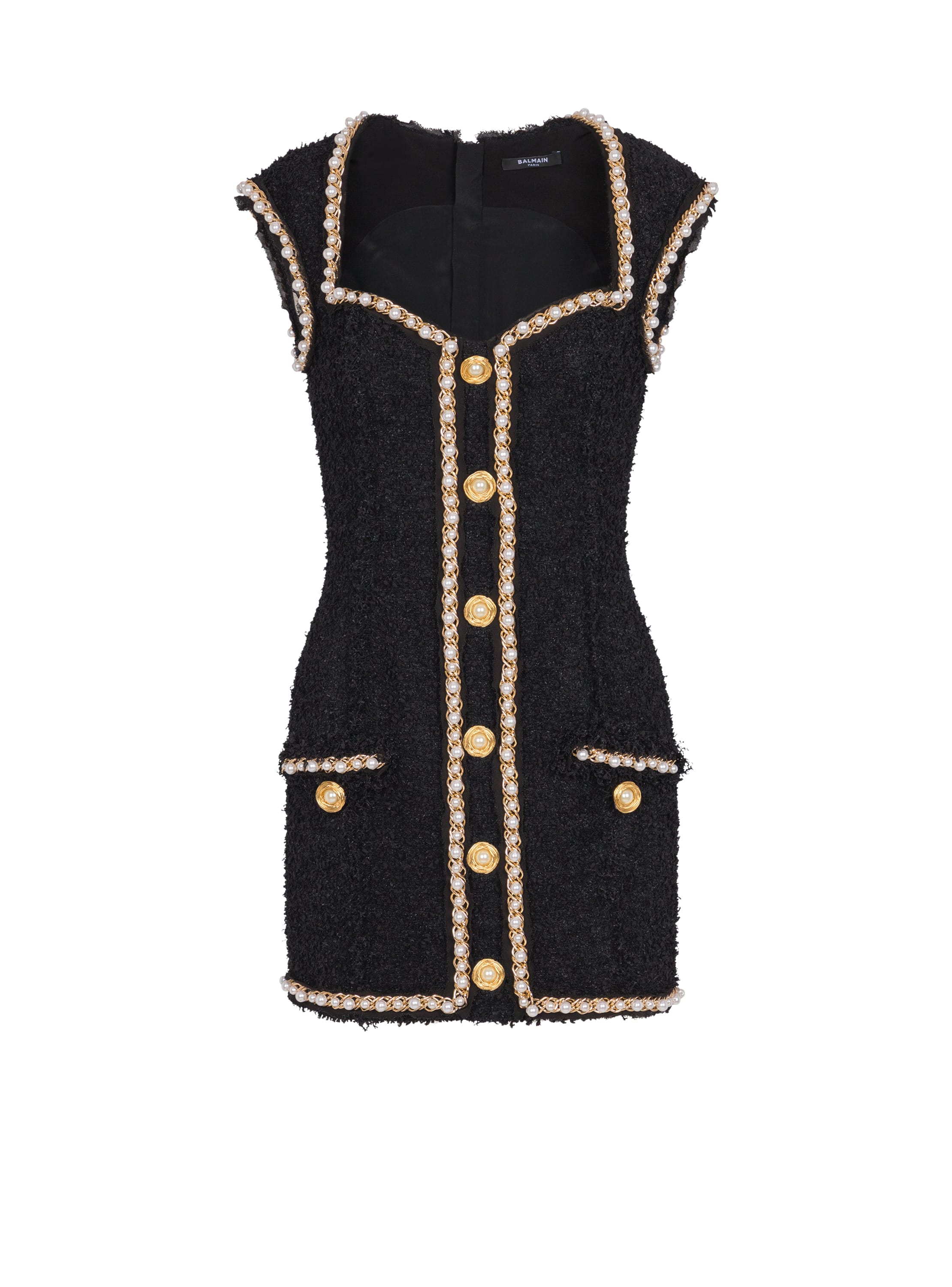 Balmain Tweed dress with pearl trim - Women's Clothing