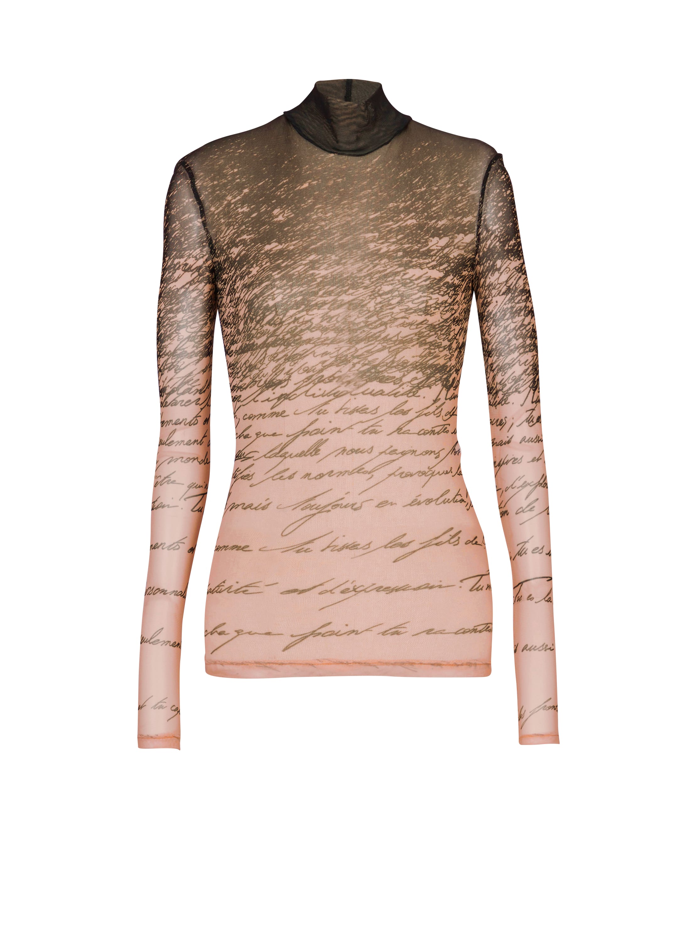 Balmain Long-sleeved Top With "love Letter" Print In Brown