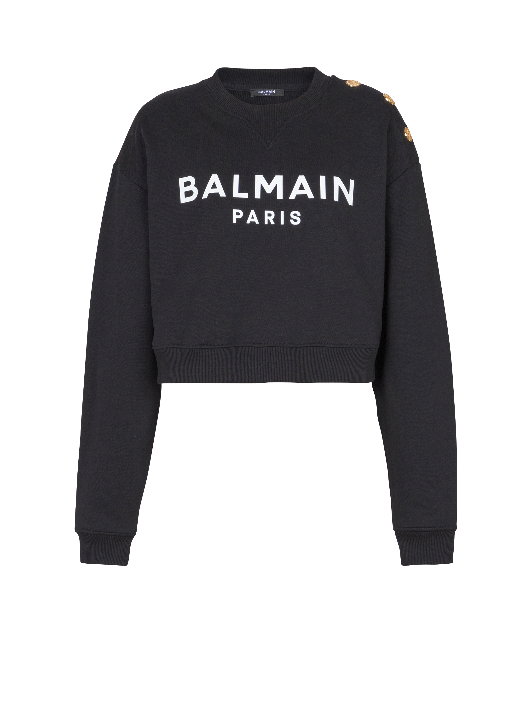 Balmain Women's Black - Printed Paris Sweatshirt