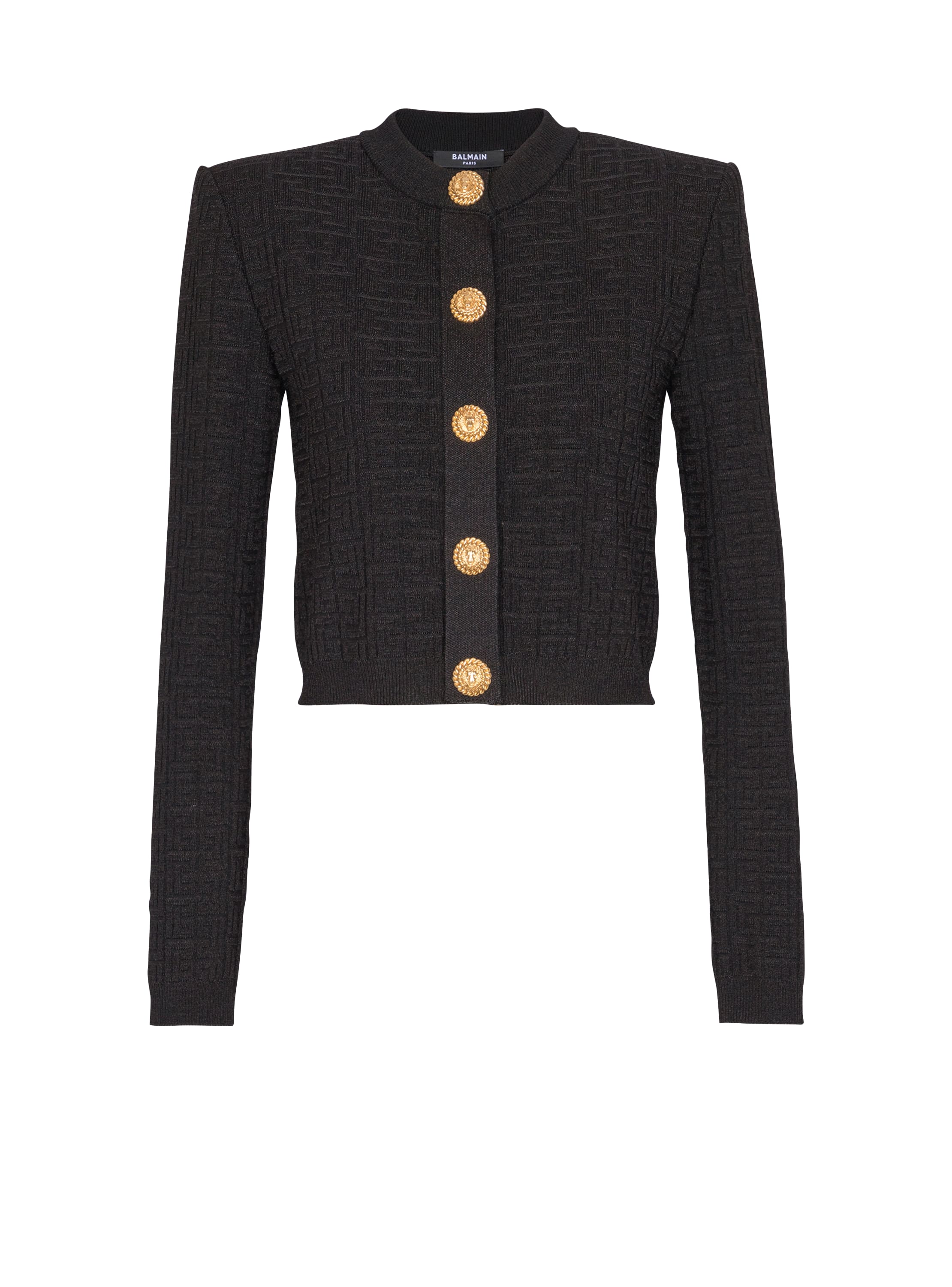 Balmain Pb Labyrinth Knit Cardigan In Black