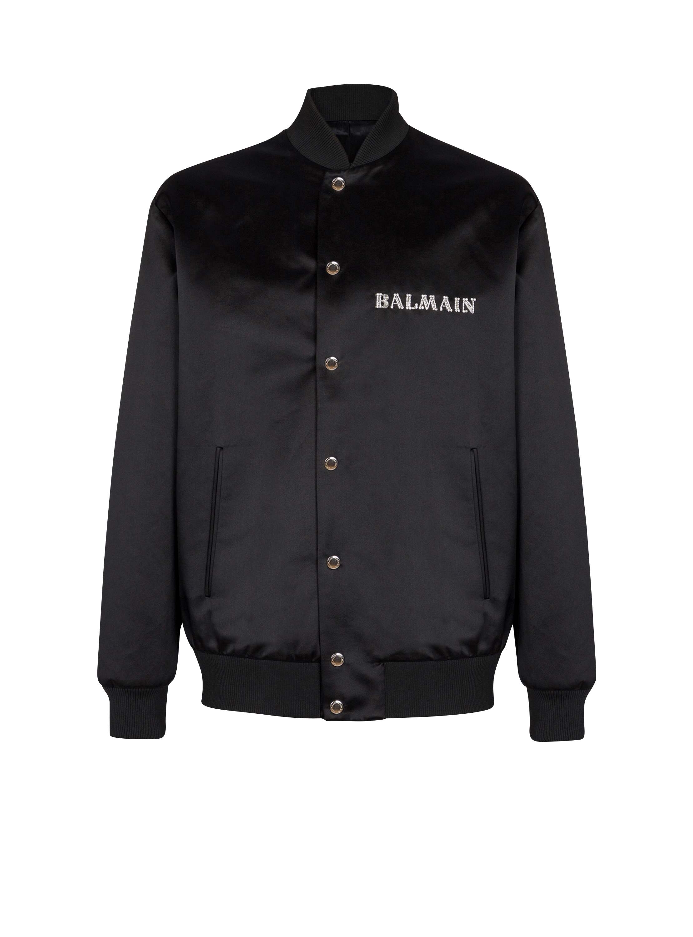 Balmain Satin bomber jacket with  Galaxy embroidery