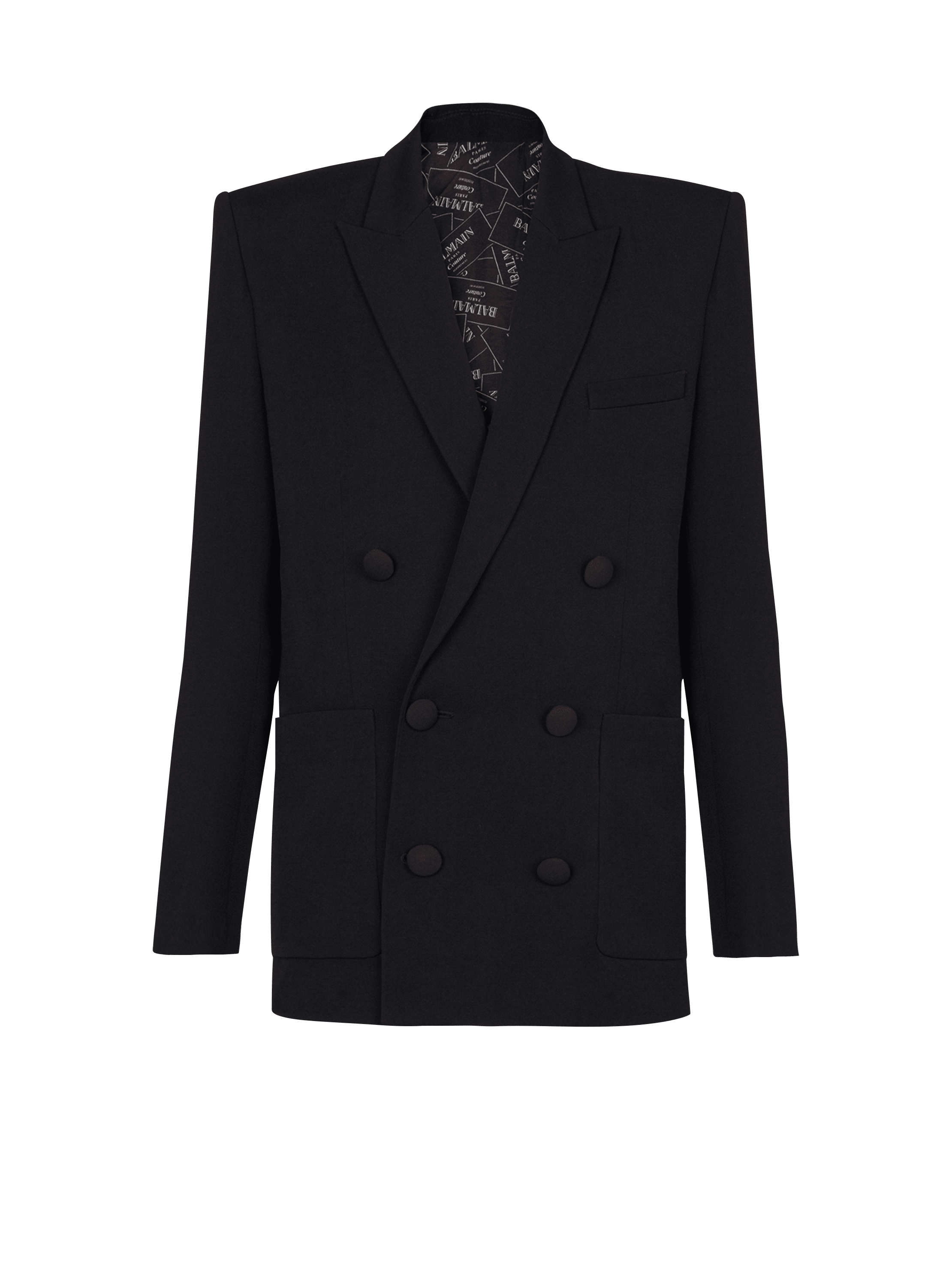 Balmain Men's Black - Grain De Poudre Blazer