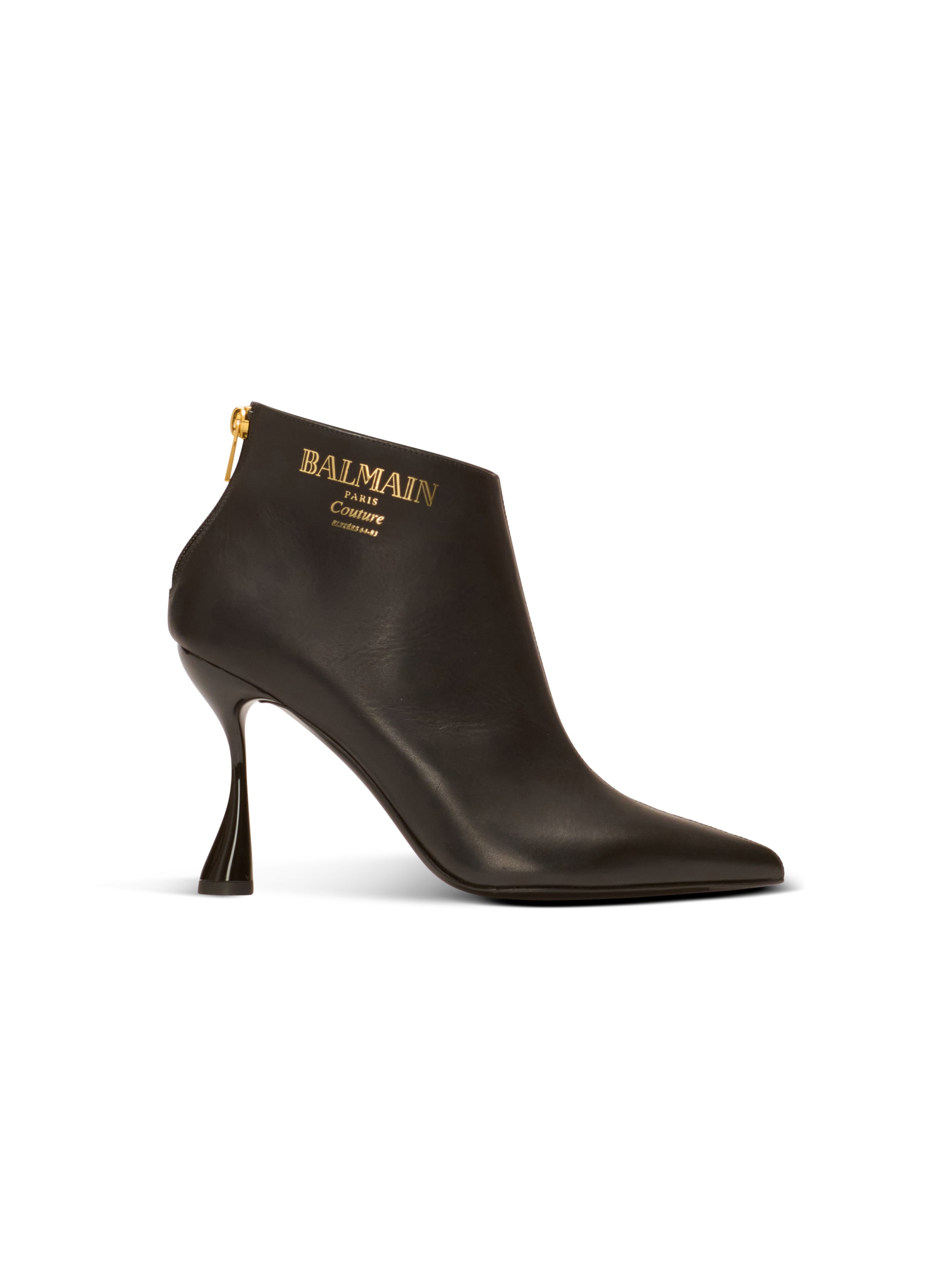 Balmain Eden Calfskin Ankle Boots In Black