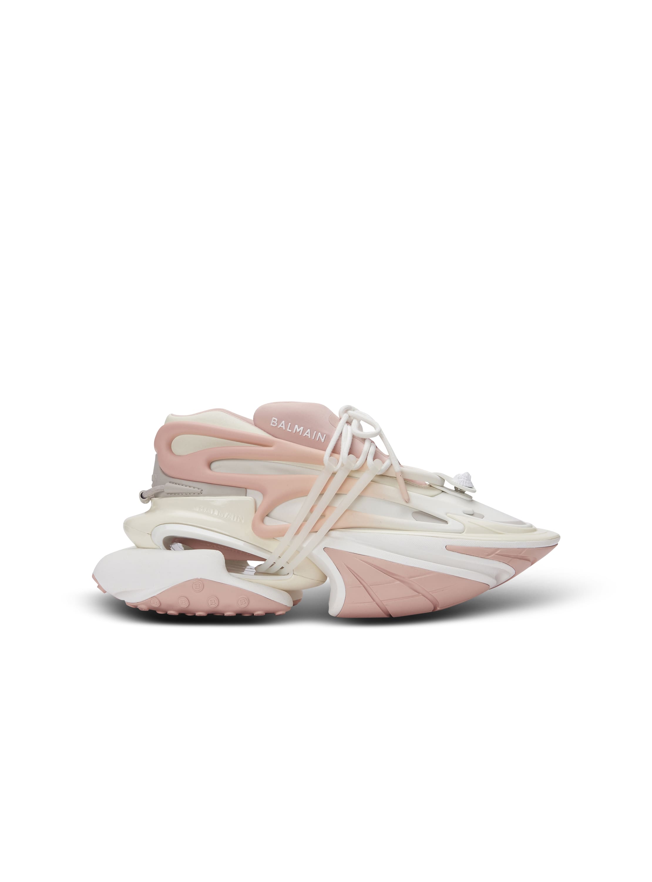 Balmain Unicorn Low Sneakers In Neoprene And Calfskin In Sand