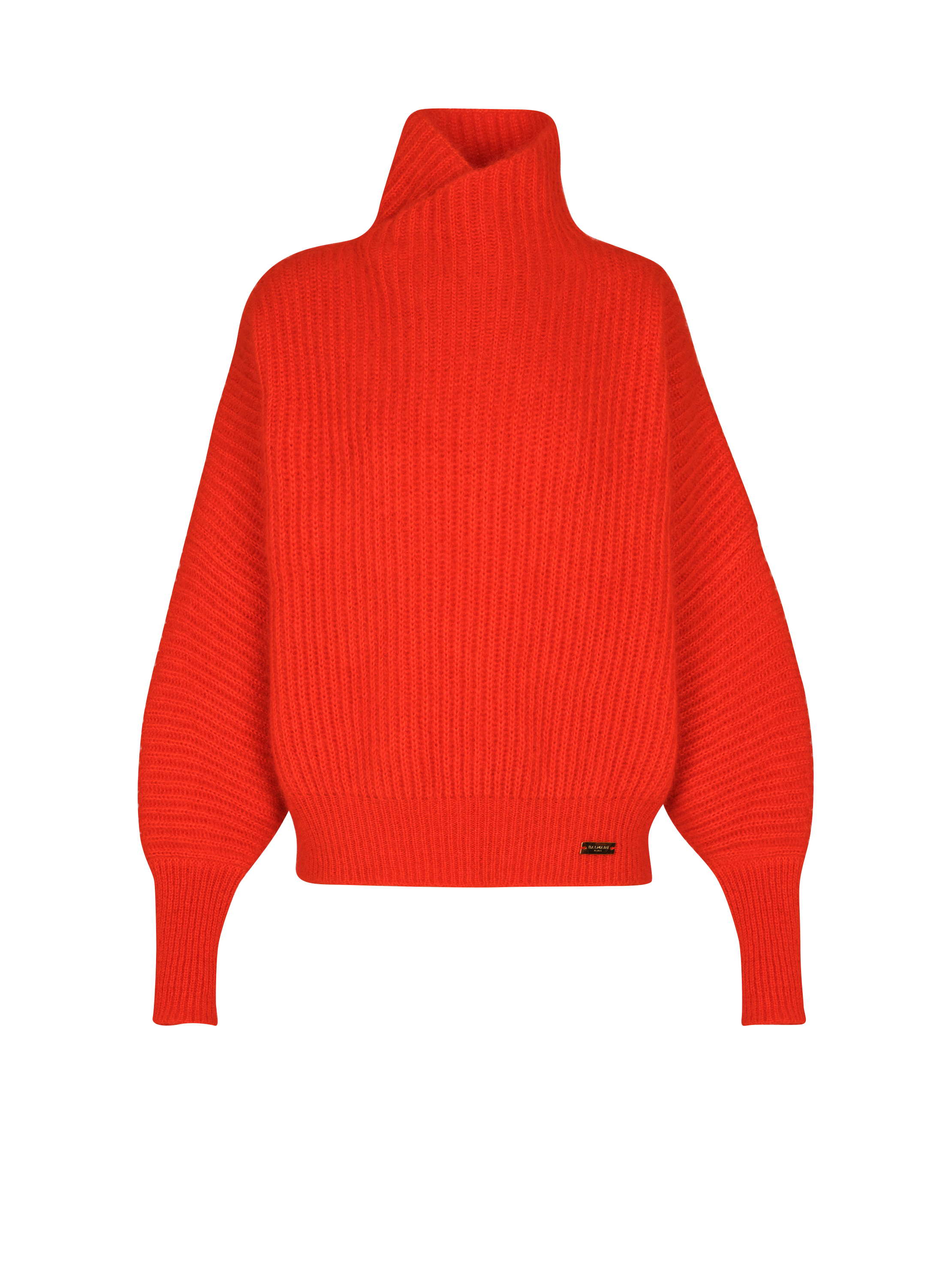 Balmain Women's Red - Mohair Knit Jumper With Collar Detail