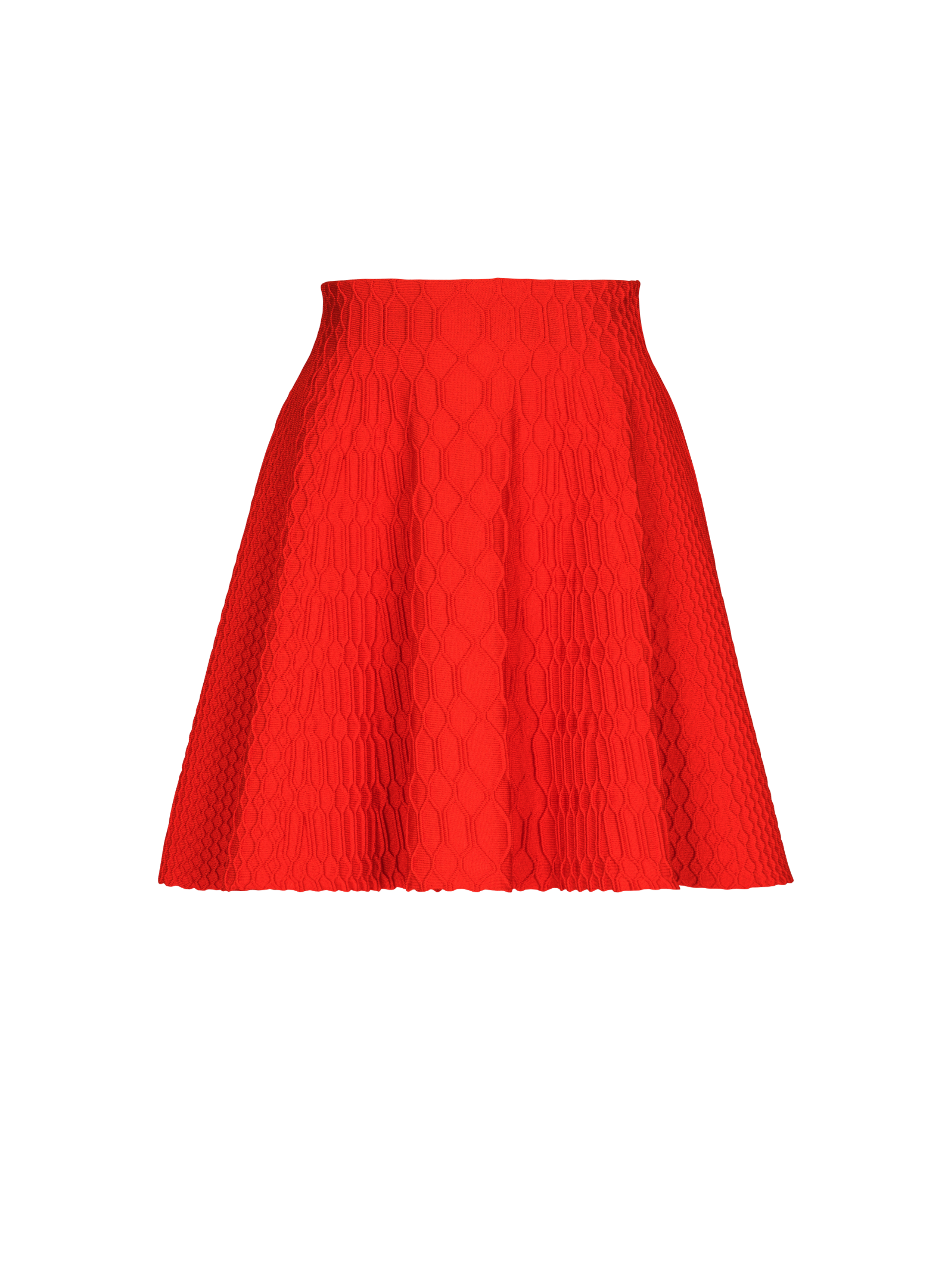 Balmain Women's Red - Fla Crocodile-Knit Skirt