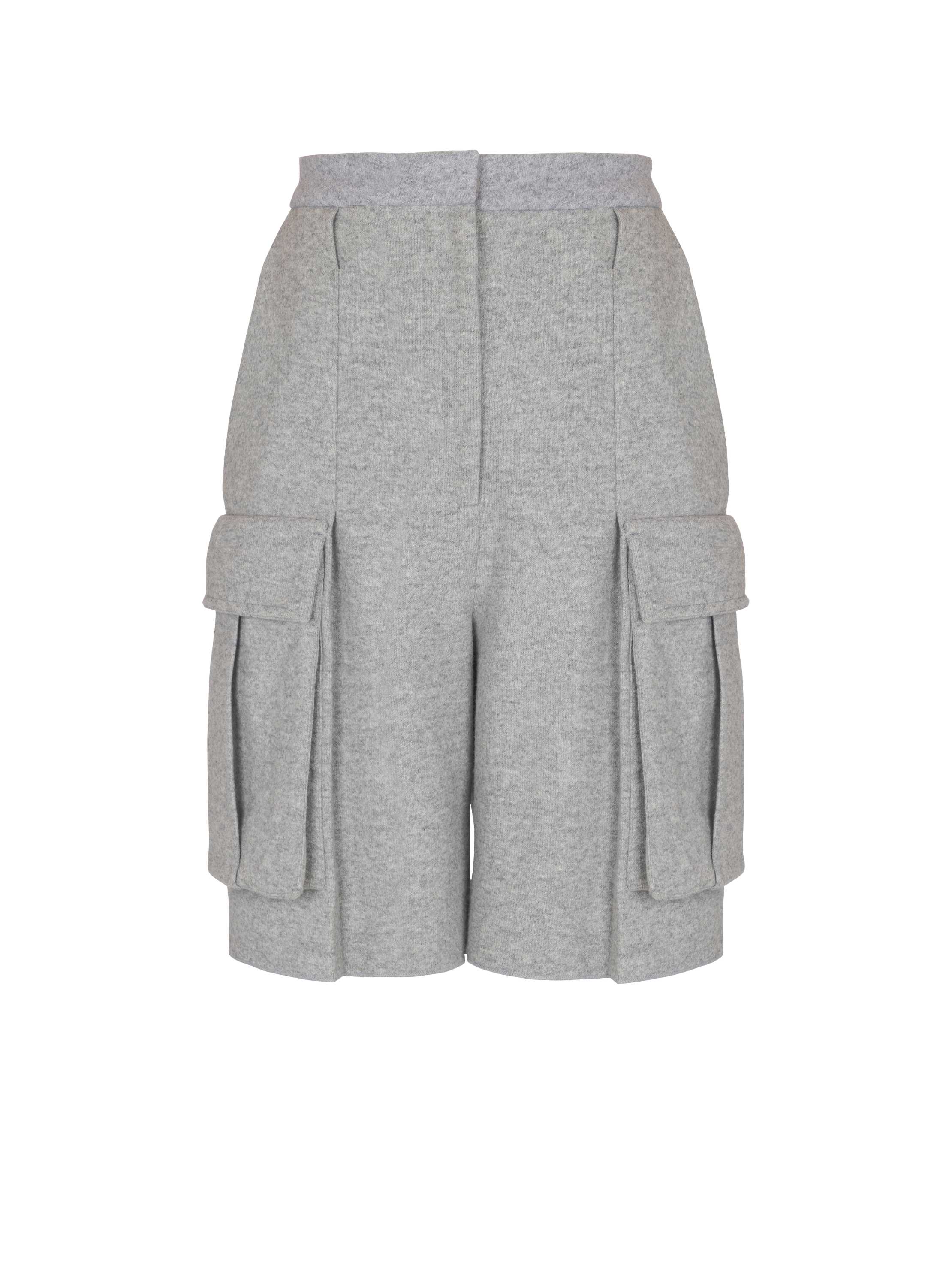 Balmain Wool Bermuda Shorts In Gray