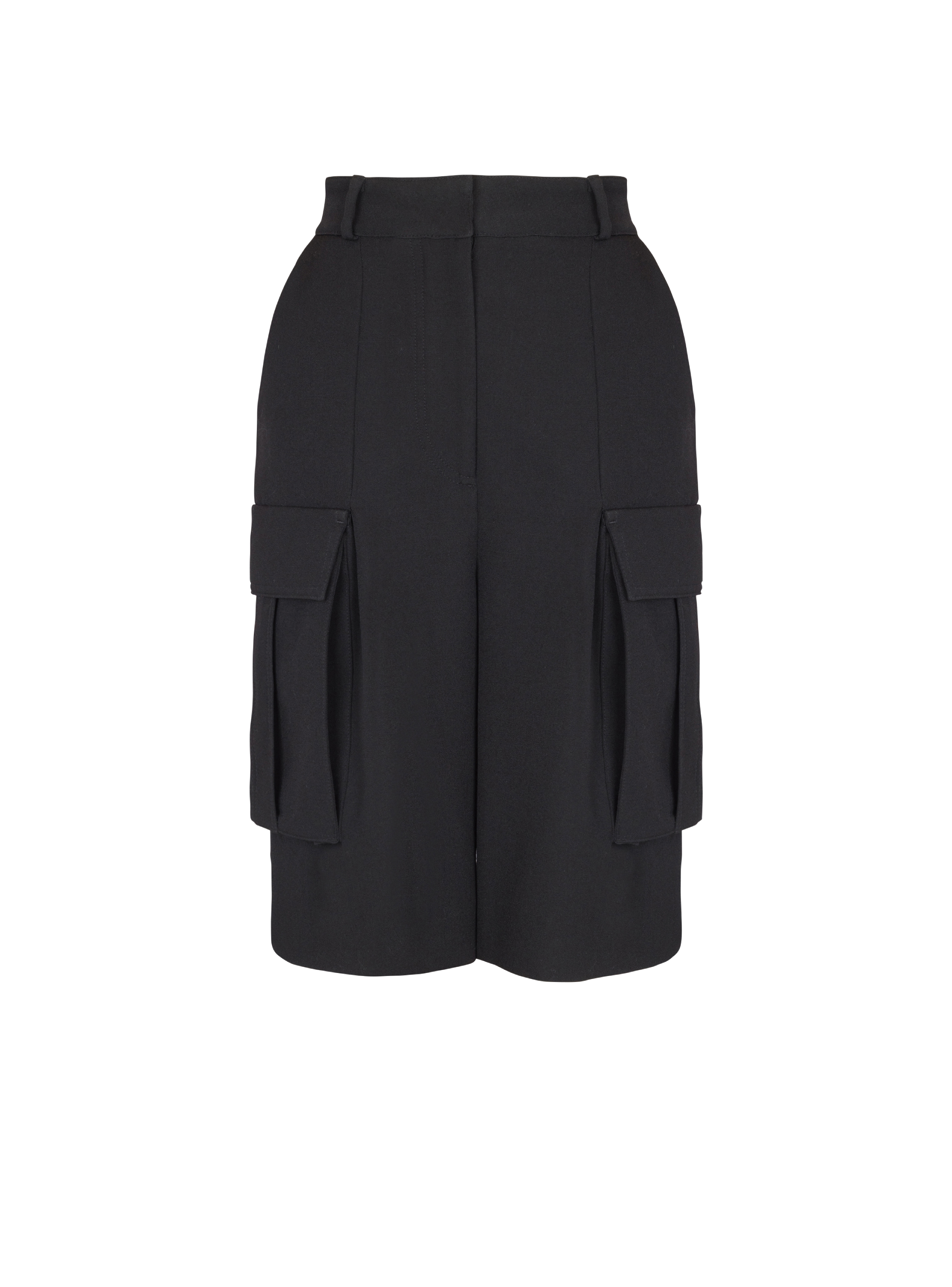 Balmain Women's Black - Bermuda Shorts In Grain De Poudre Wool