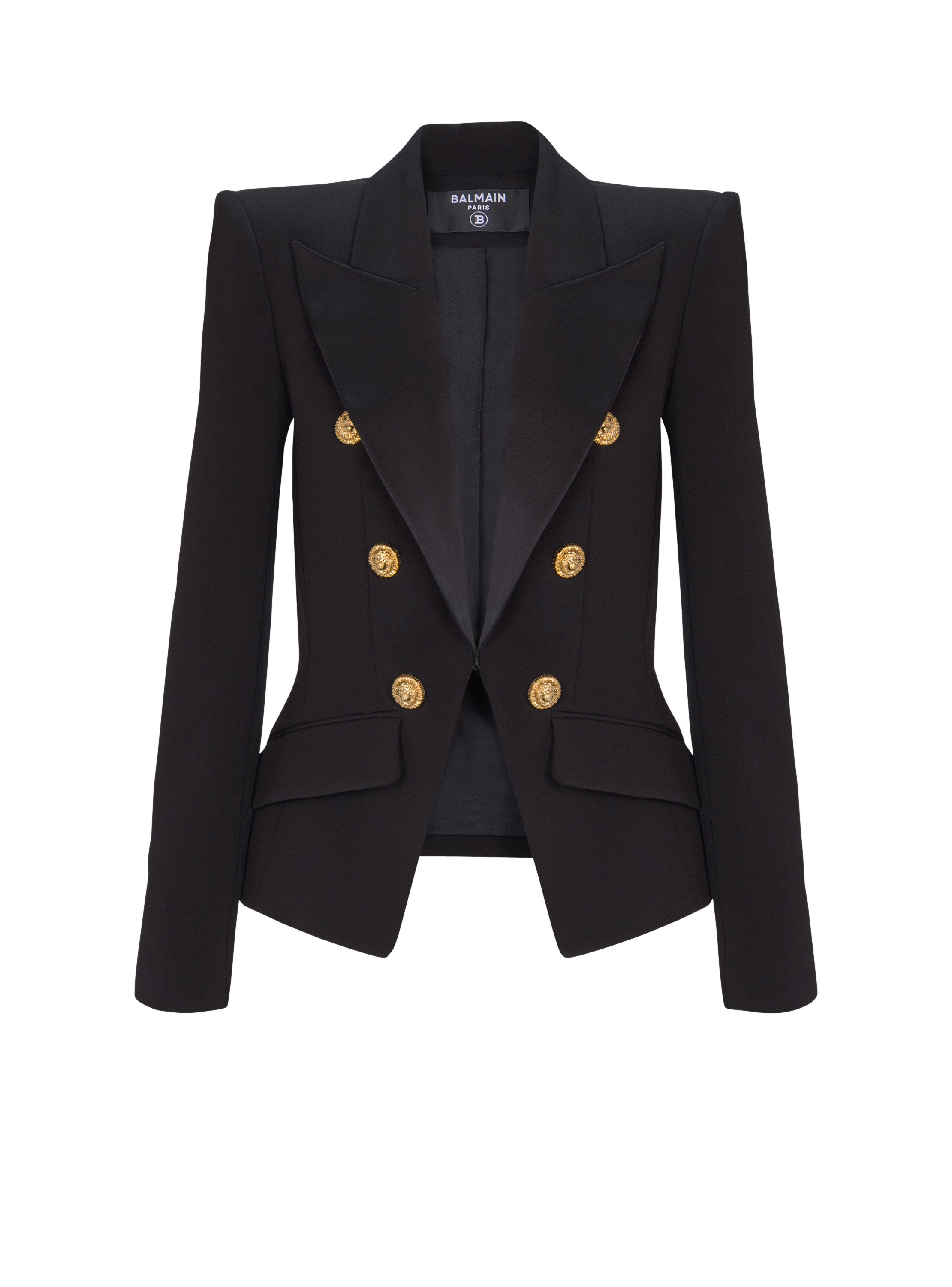 Balmain Women's Black - 6-Button Jacket In Jacquard