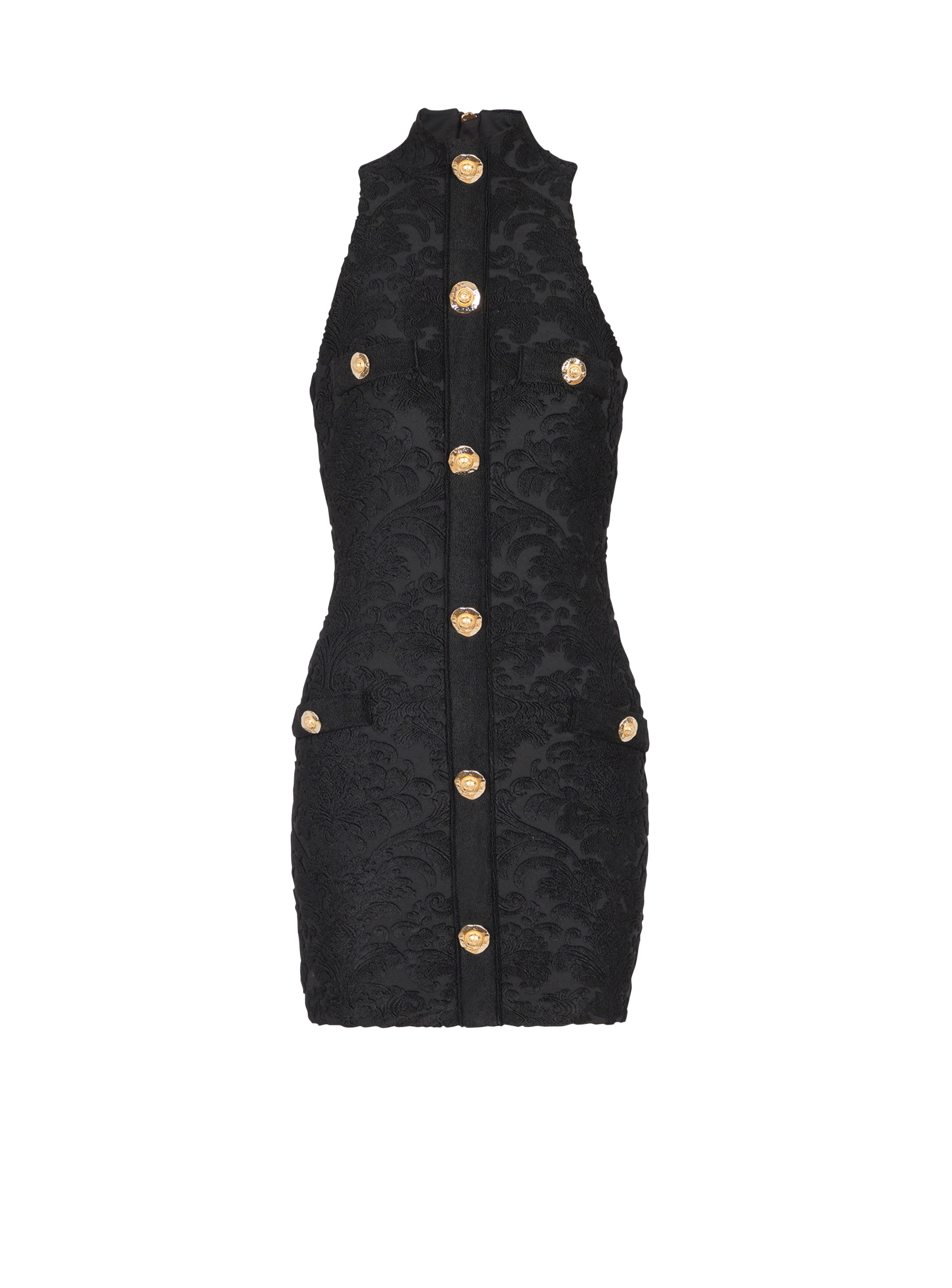 Balmain Women's Black - Baroque Pattern Short Bodycon Dress