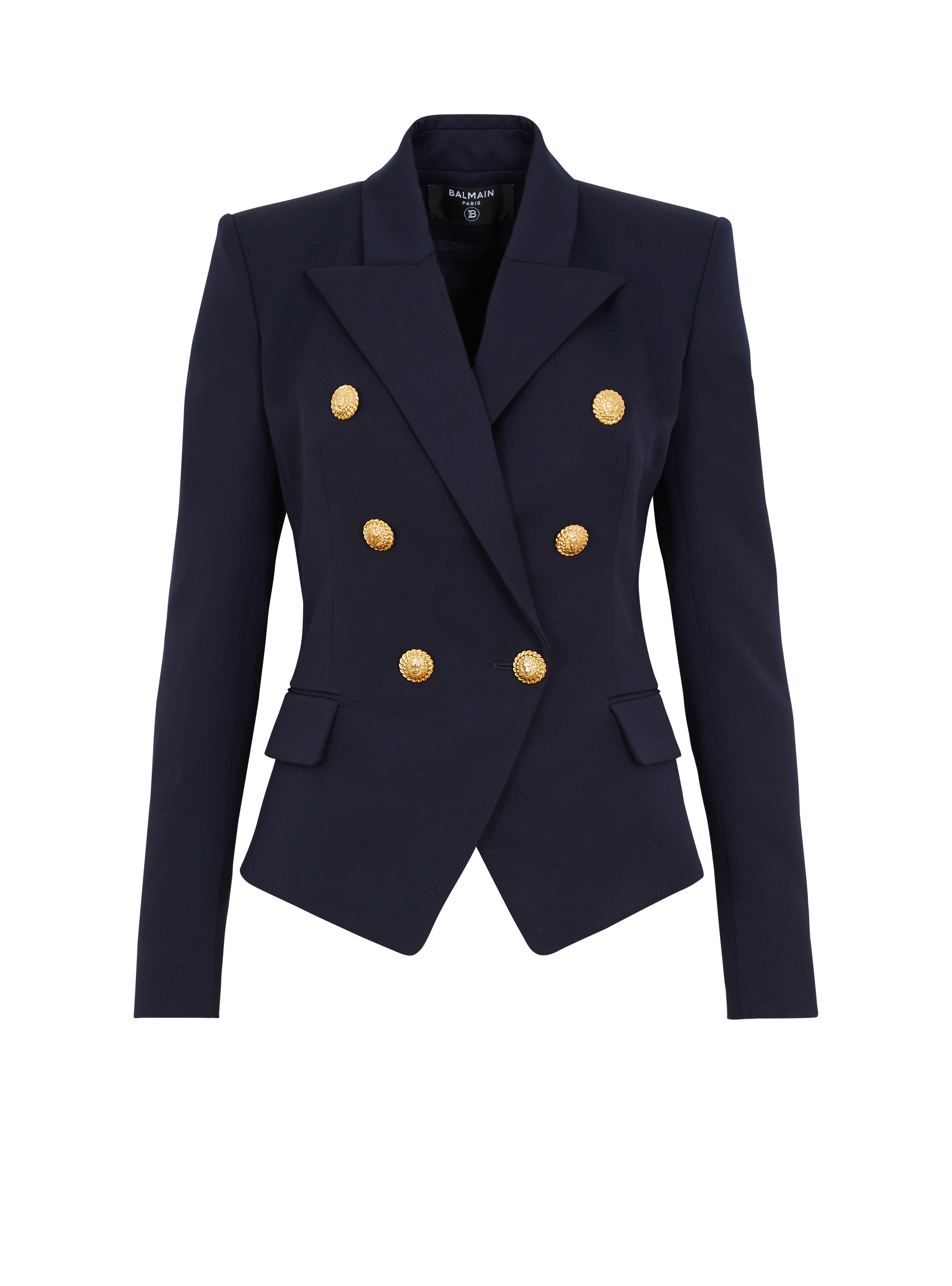 Balmain Women's Navy - Fitted Wool 6-Buttons Jacket