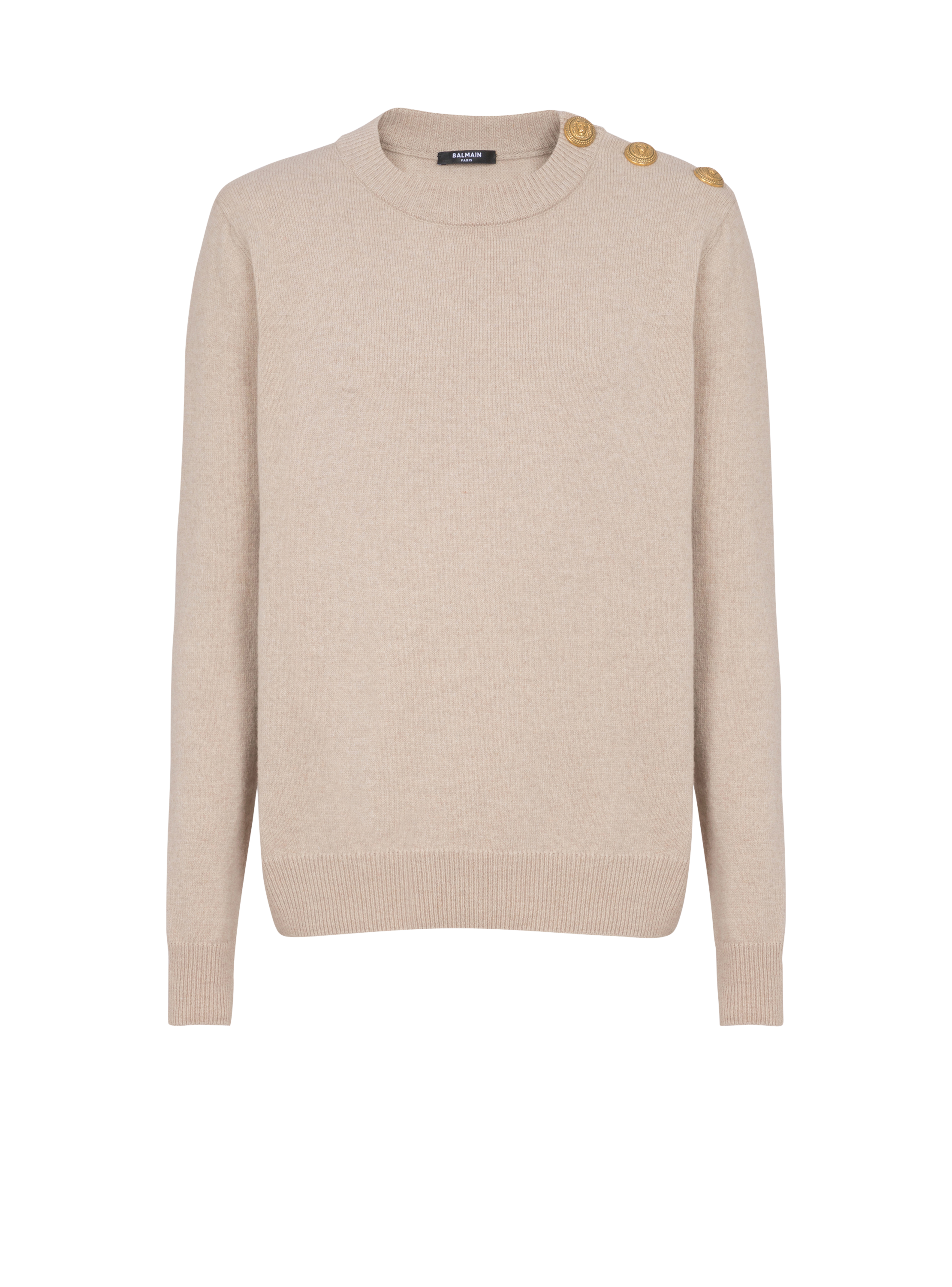 Balmain Men's Beige - Eco-Cashmere Jumper