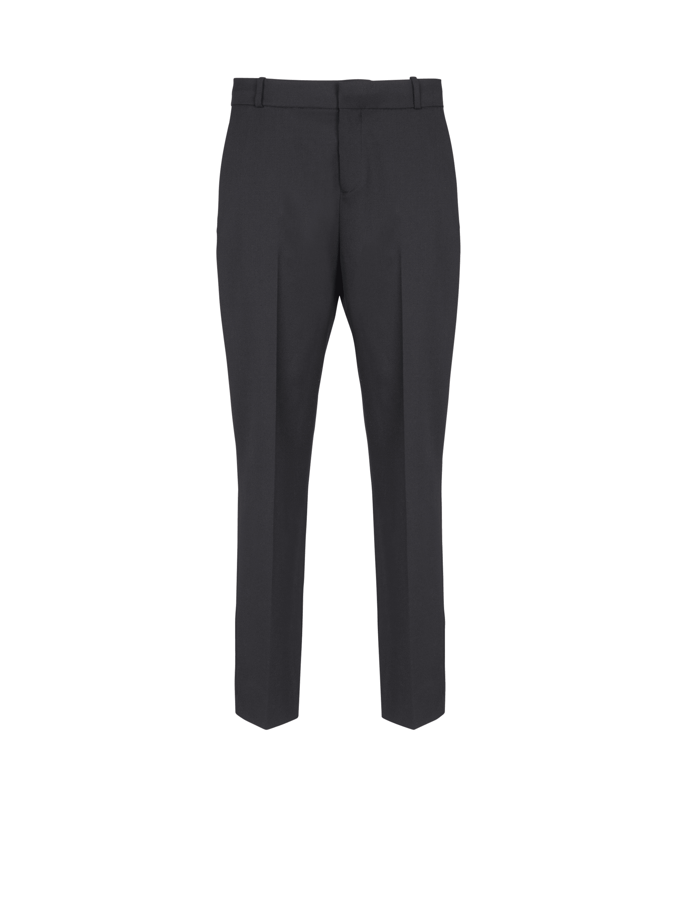 Balmain Men's Black - Straight-Leg Tailored Wool Trousers