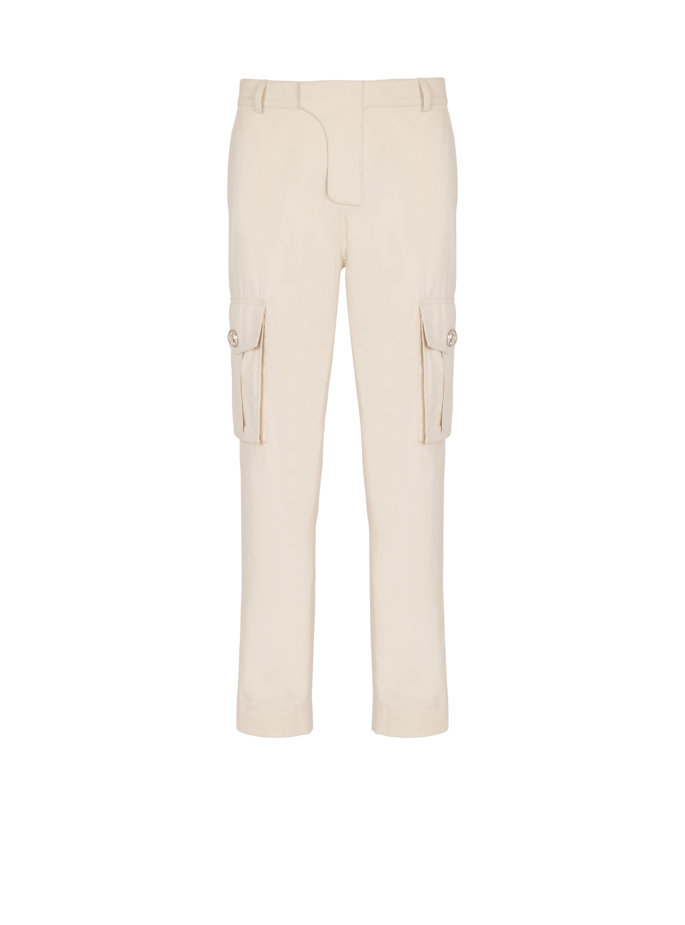 Balmain Men's Beige - Cotton Cargo Trousers