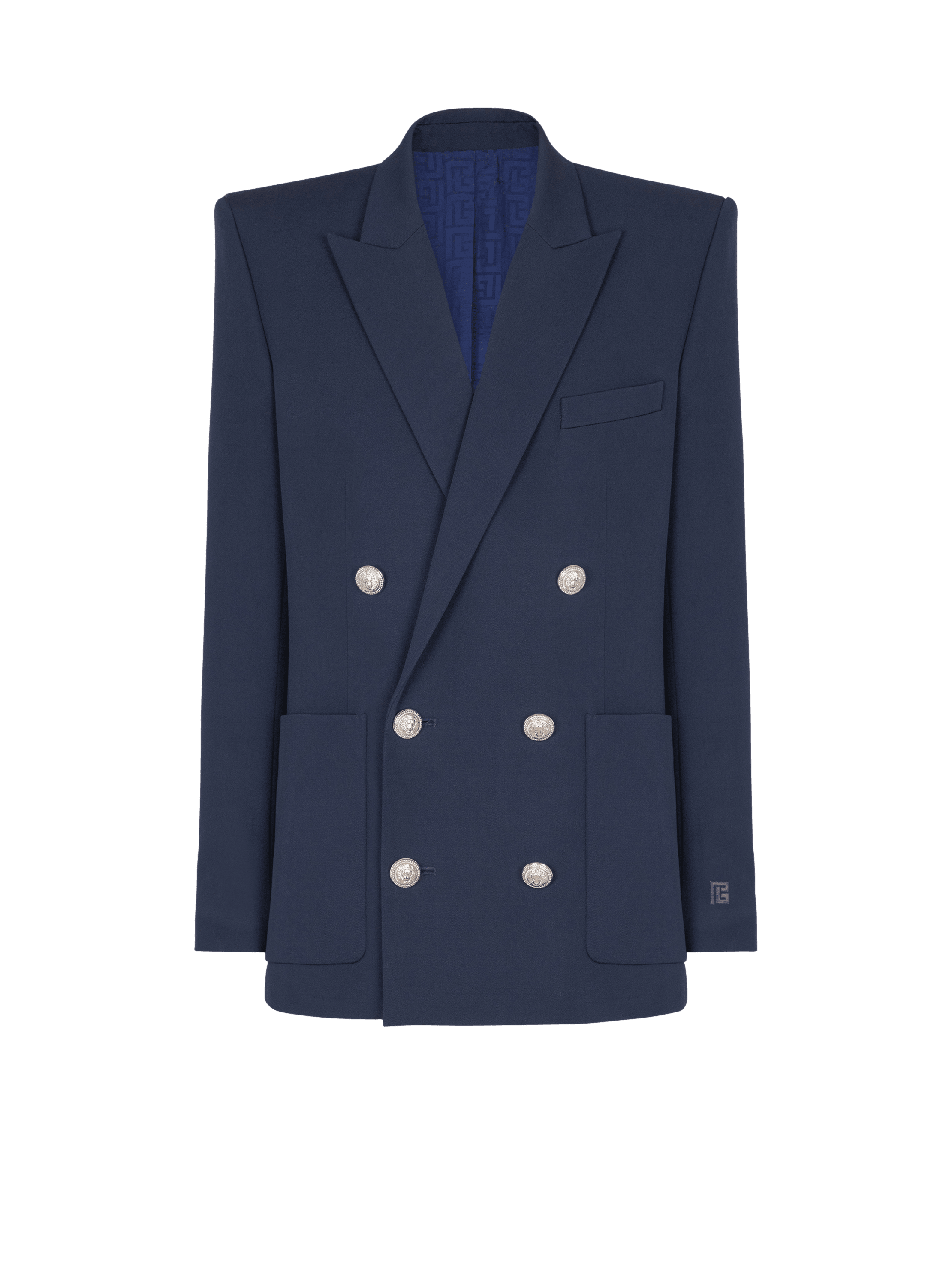 Balmain Men's Navy - Grain De Poudre Blazer