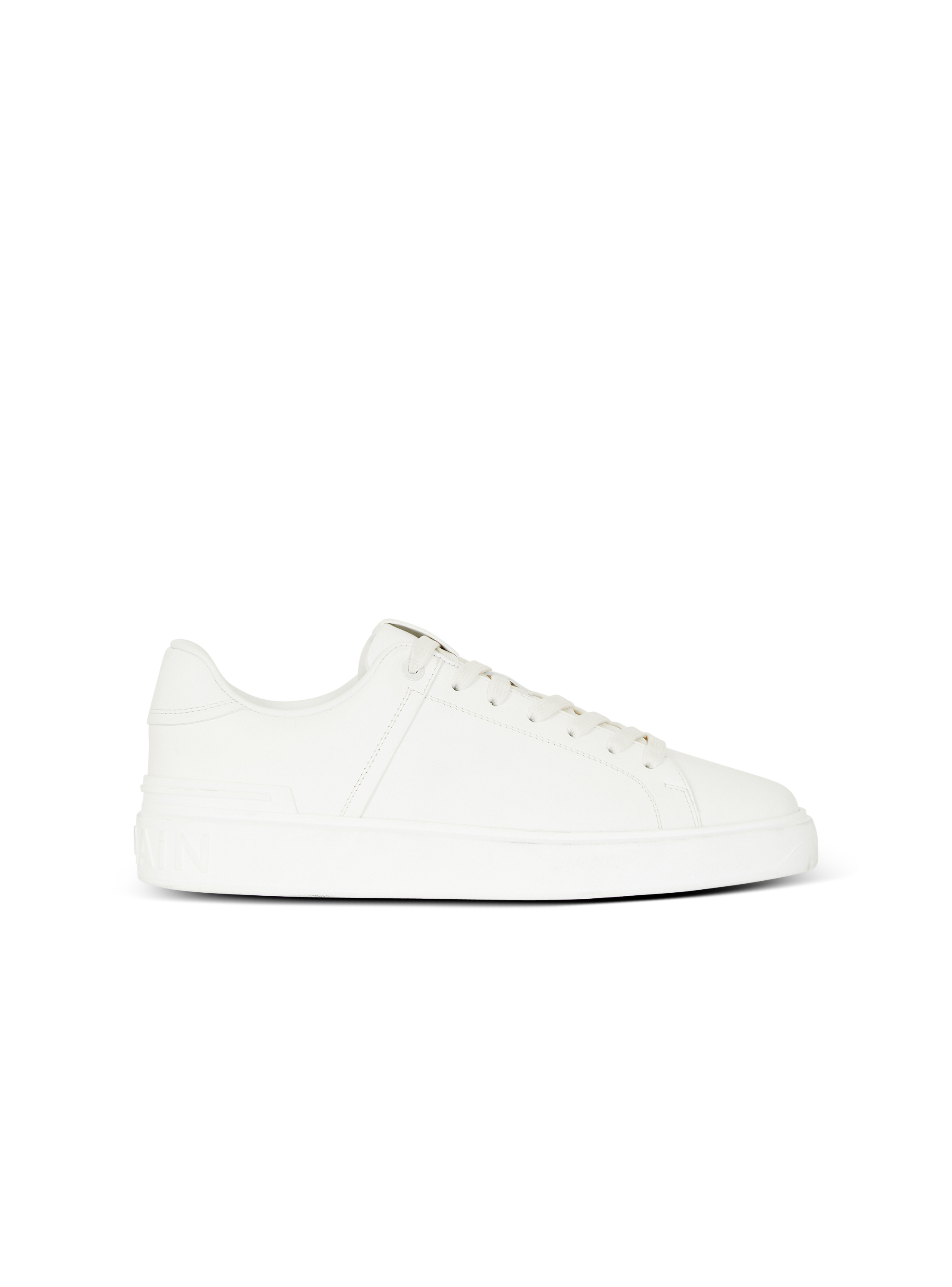 Balmain Men's White - B-Court Trainers In Calfskin