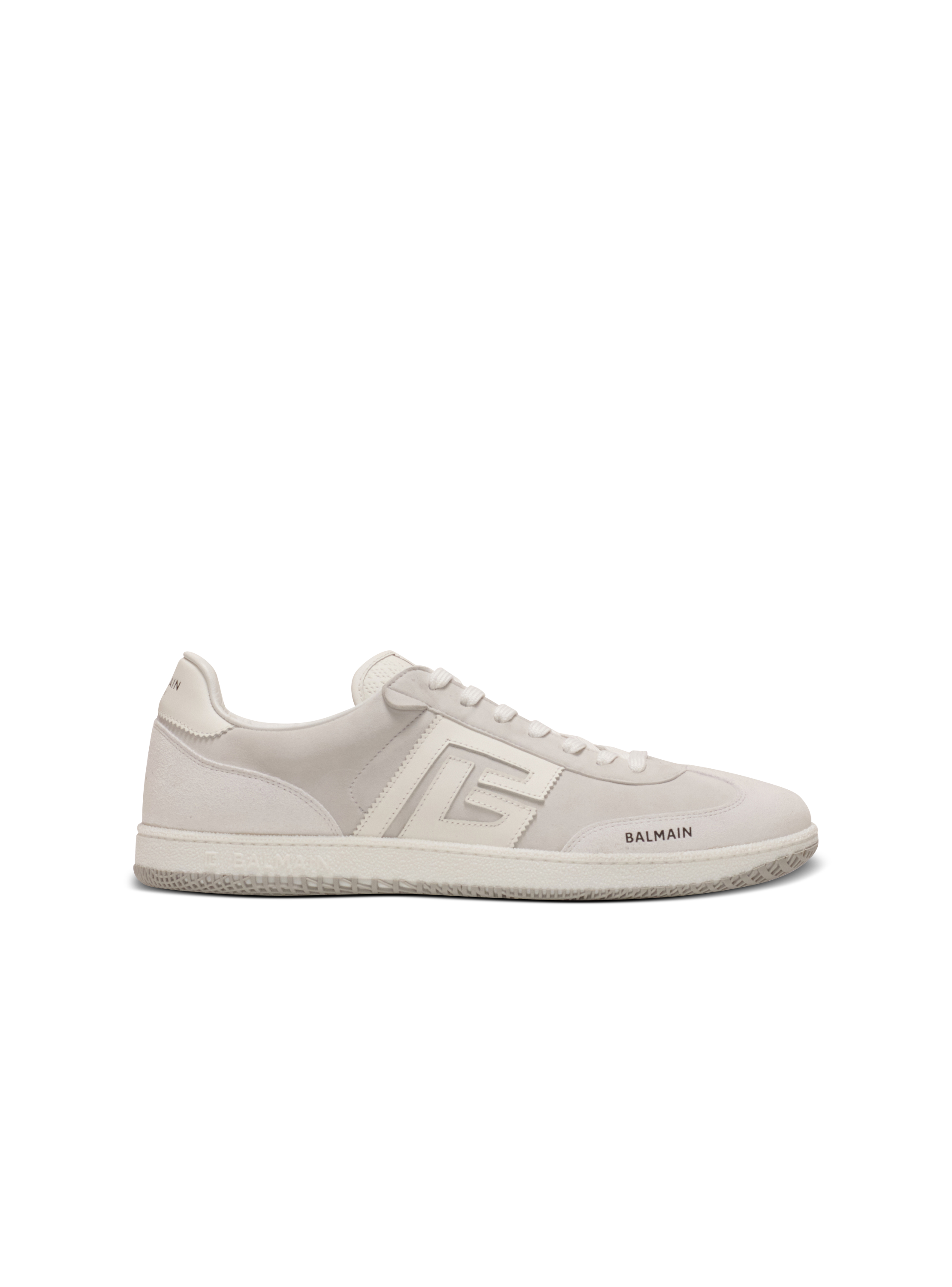 Balmain Men's White - Swan Suede And Smooth Leather Trainers