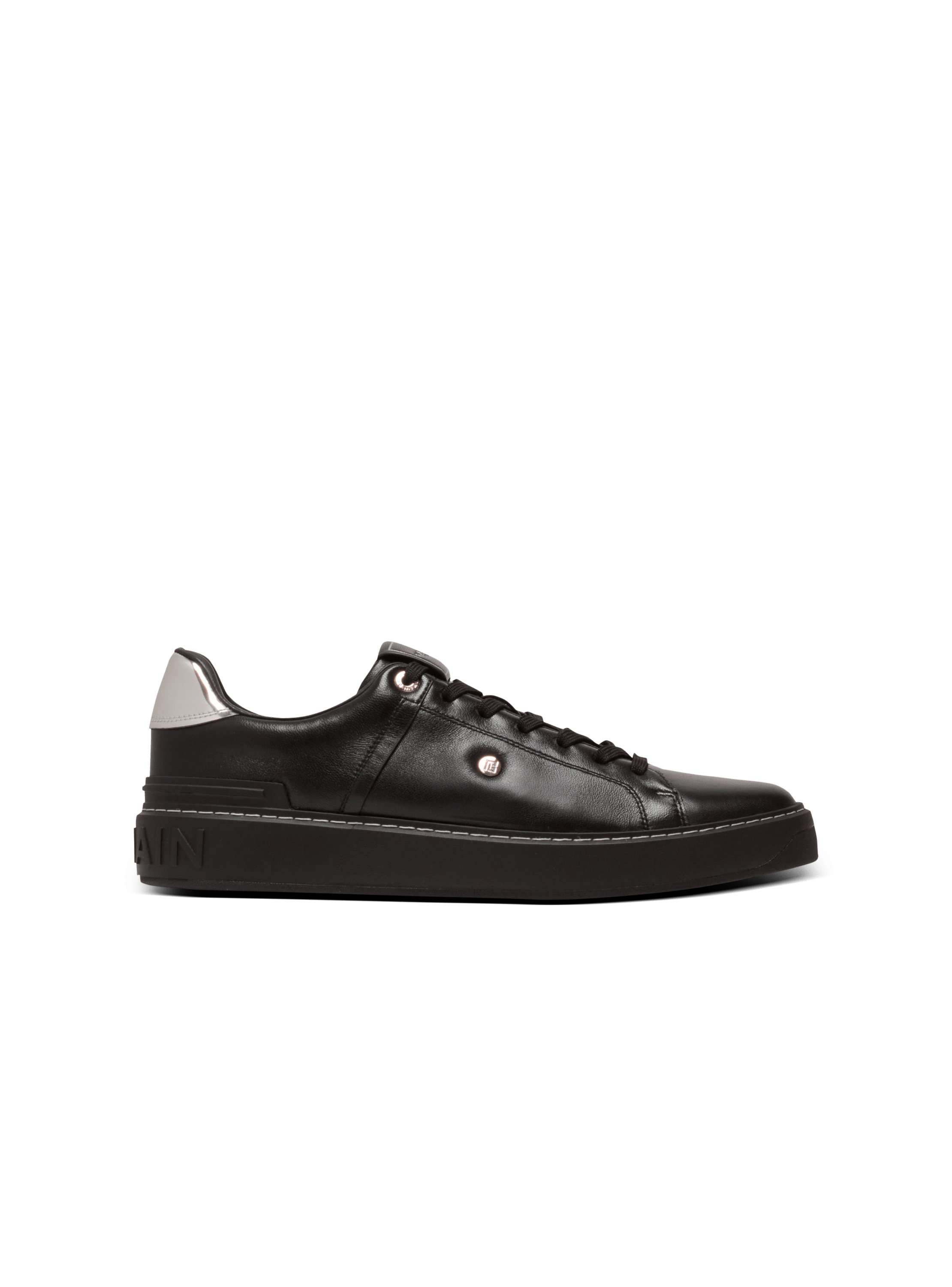 Balmain Men's Black - B-Court Trainers In Calfskin