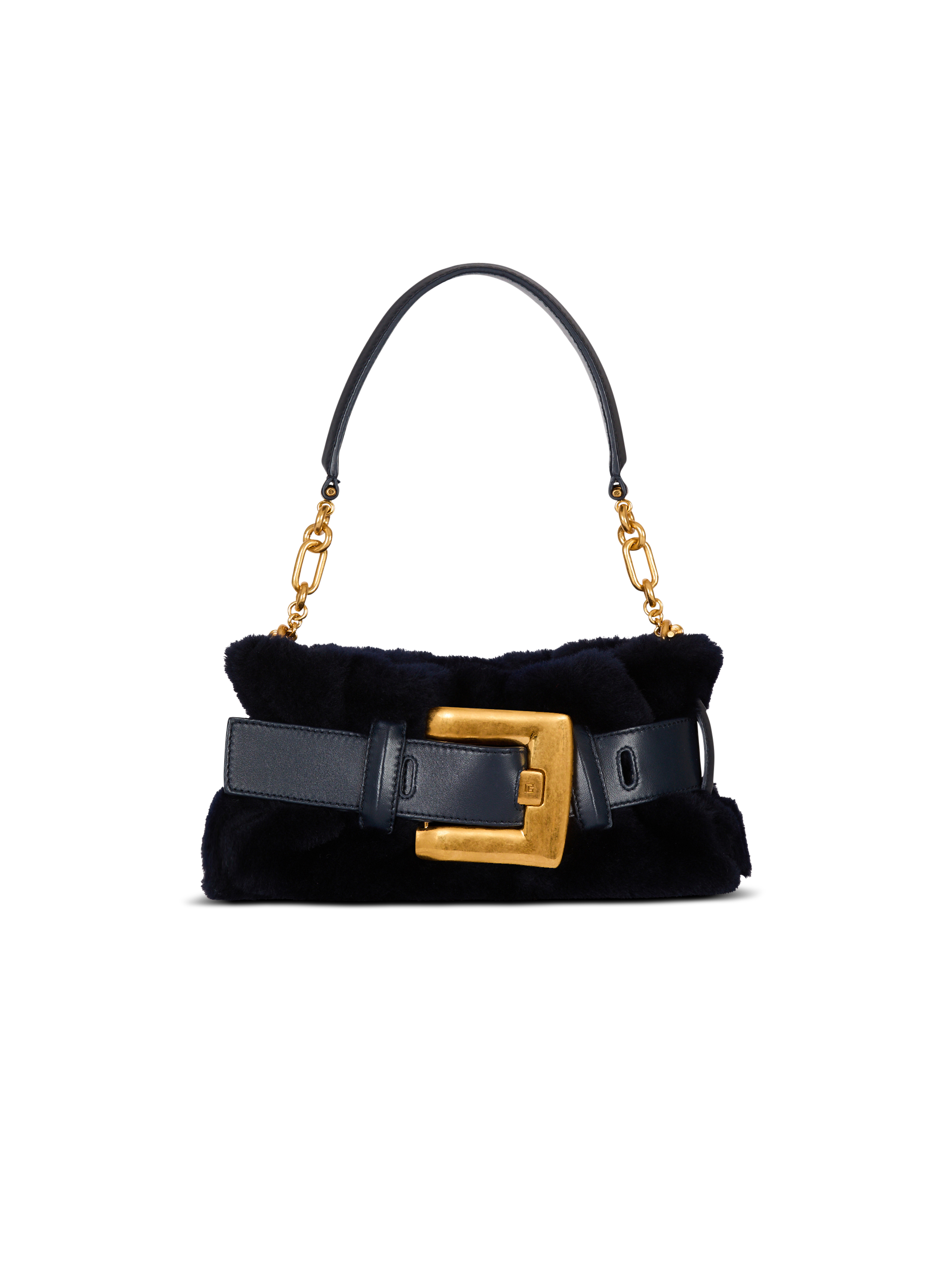 Balmain Women's Navy - Mini Anthem Bag In Shearling