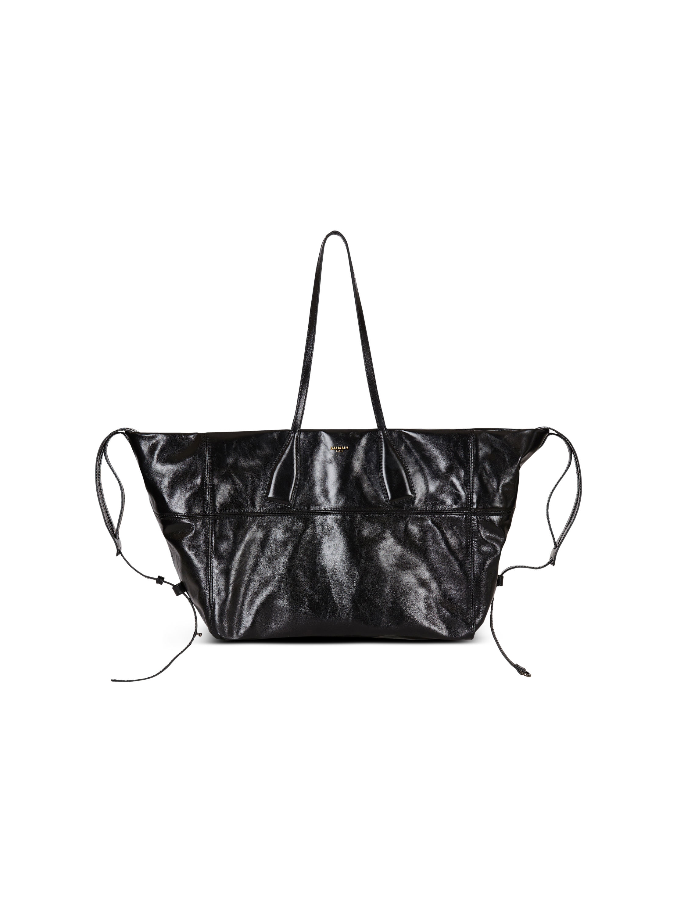 Balmain Women's Black - Track Zips Calfskin Tote Bag