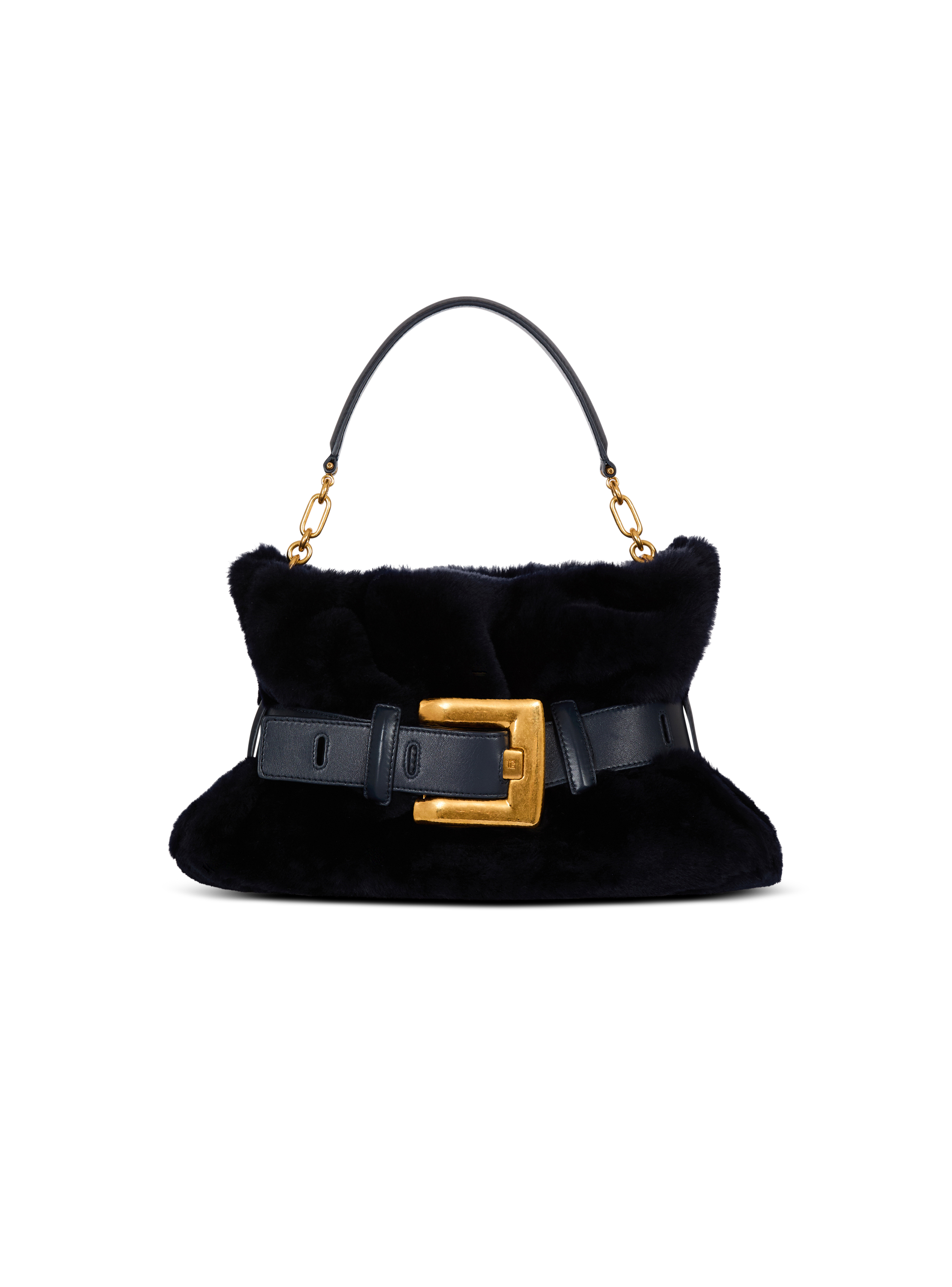 Balmain Women's Navy - Medium Anthem Bag In Shearling