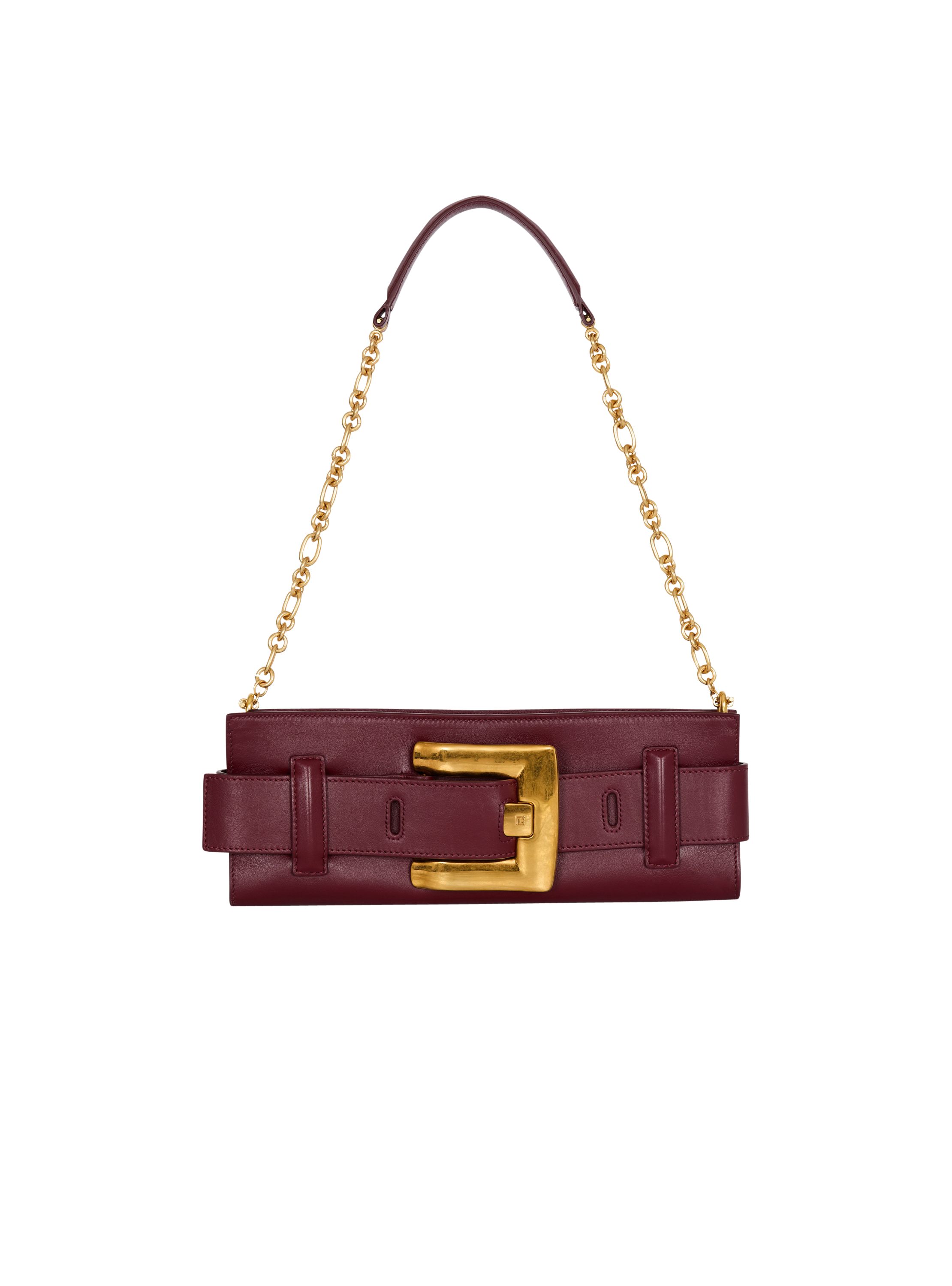 Balmain Women's Burgundy - Anthem Calfskin Leather Clutch