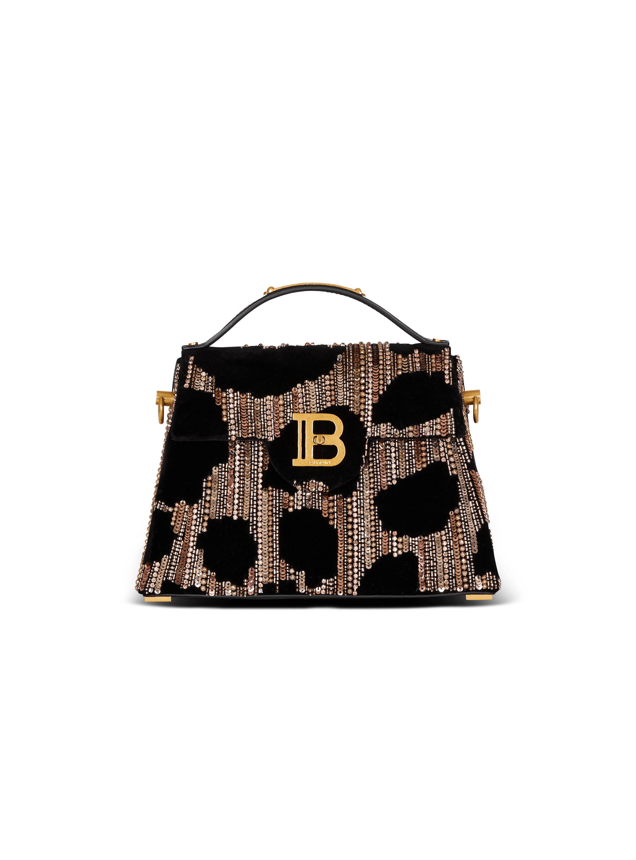 Balmain Women's Black - B-Buzz Dynasty Bag In Embroidered Velvet