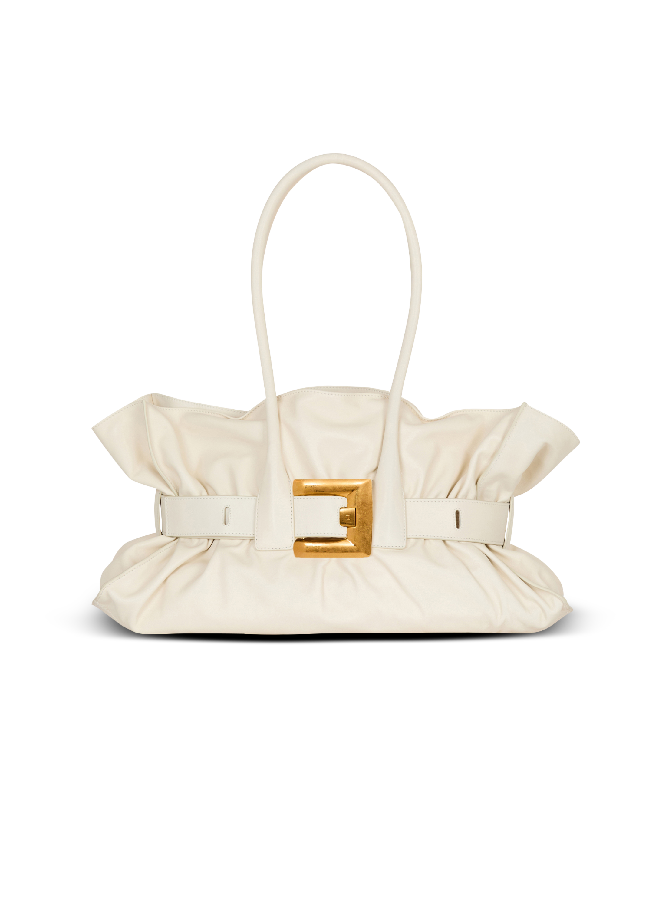 Balmain Women's White - Large Calfskin Anthem Bag